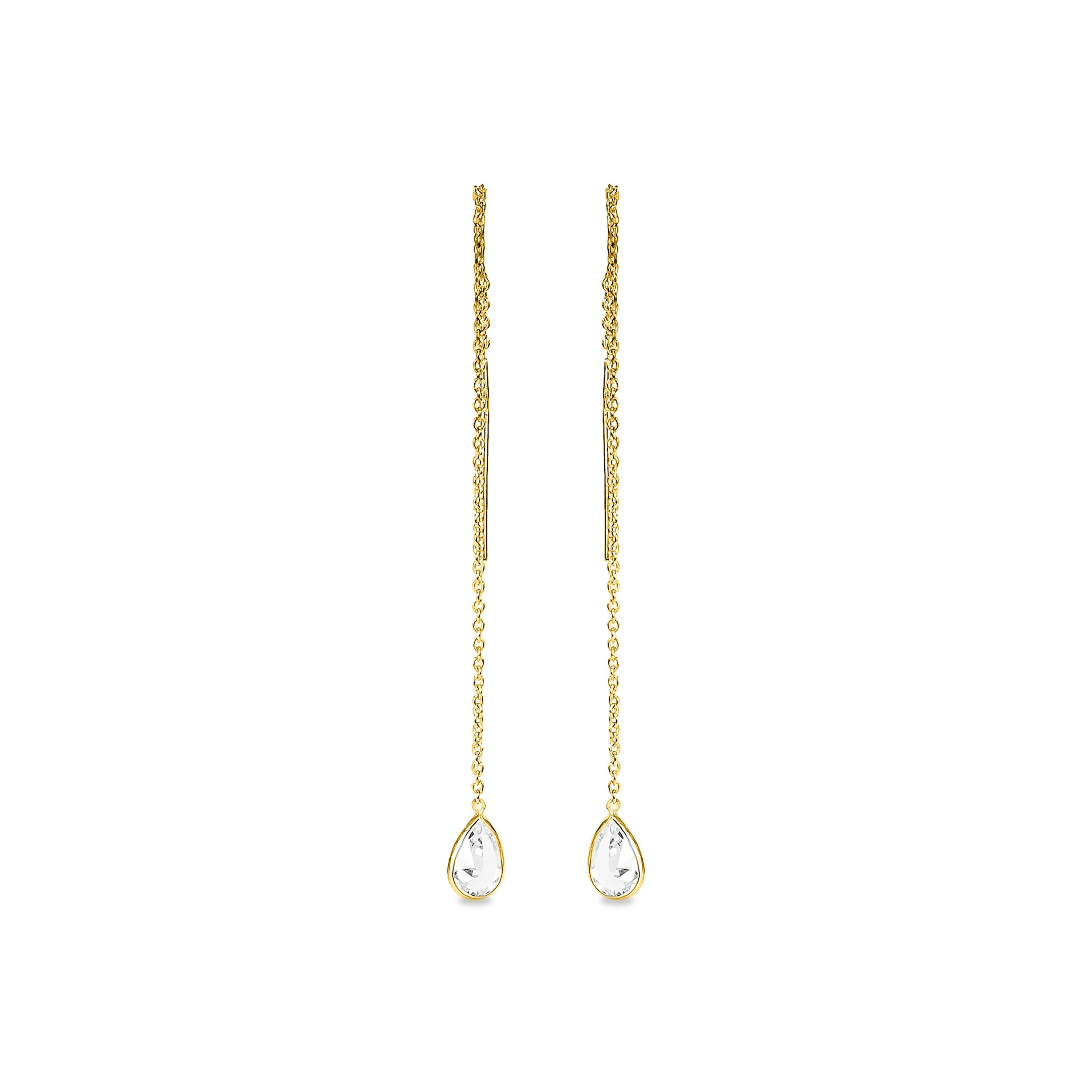 Orecchini in Argento Sterling 925 con Zirconia Brillante finiti in oro giallo 18K - Essential