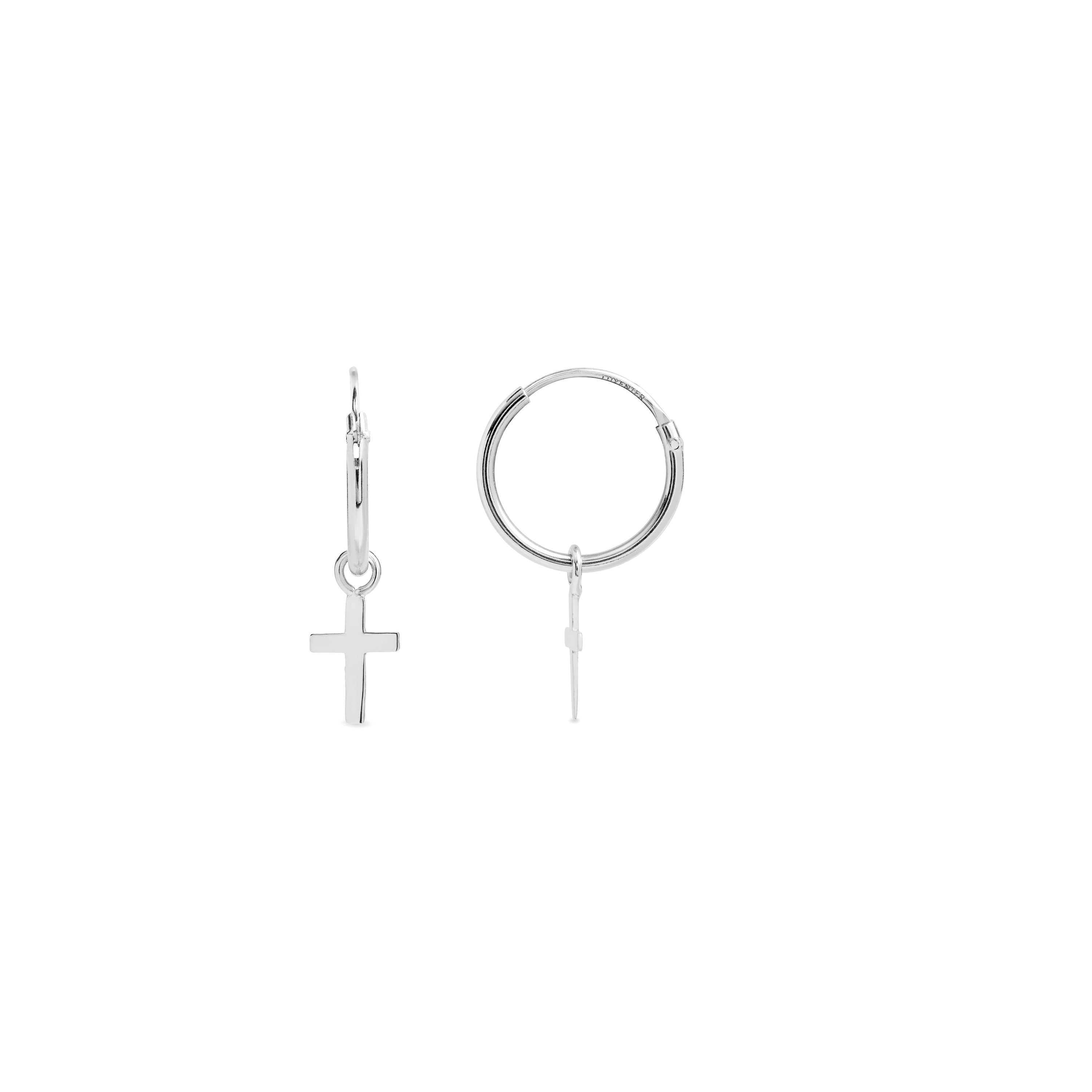 Boucles d'oreilles en argent sterling 925 finies en rhodium - Essential