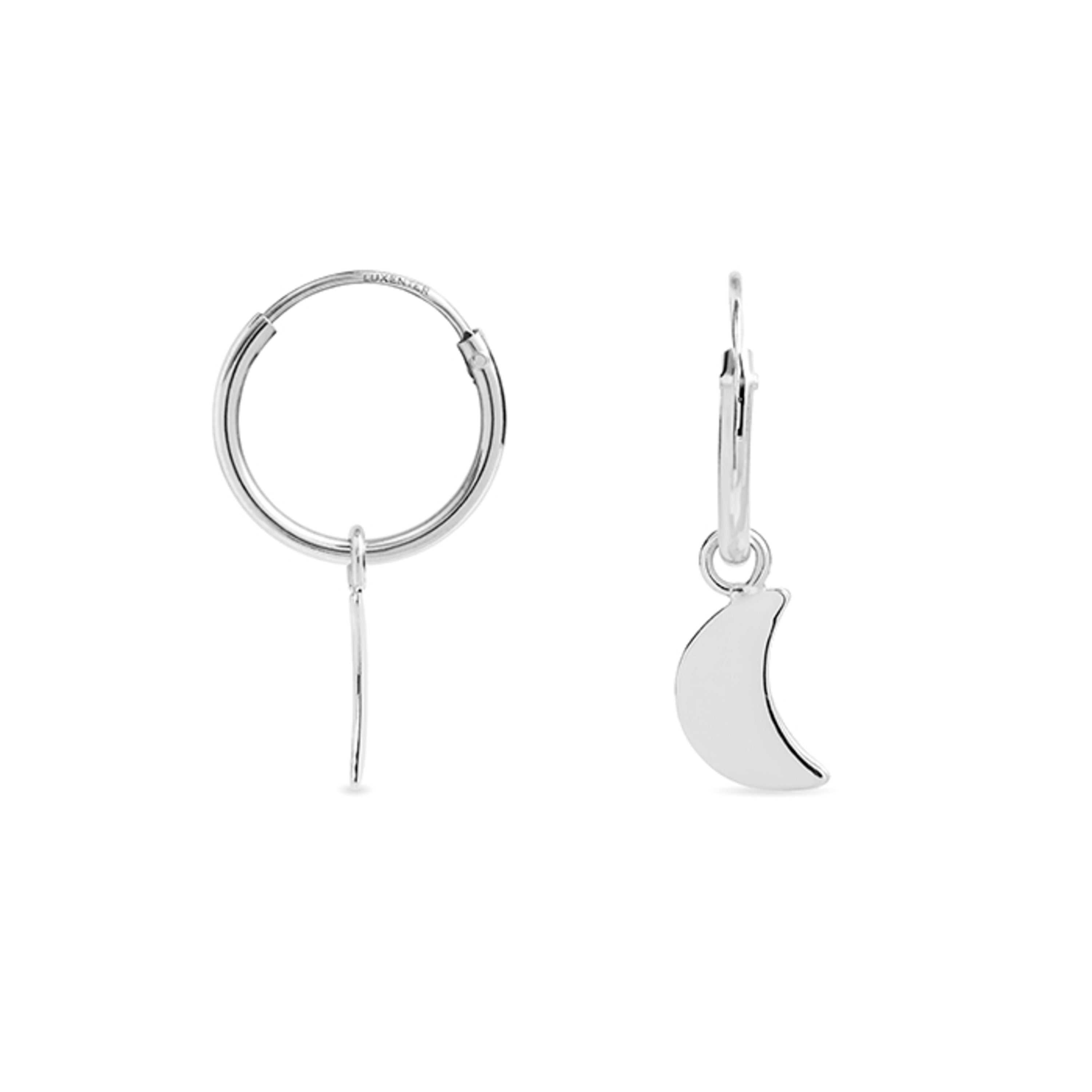 Boucles d'oreilles en argent sterling 925 finies en rhodium - Essential