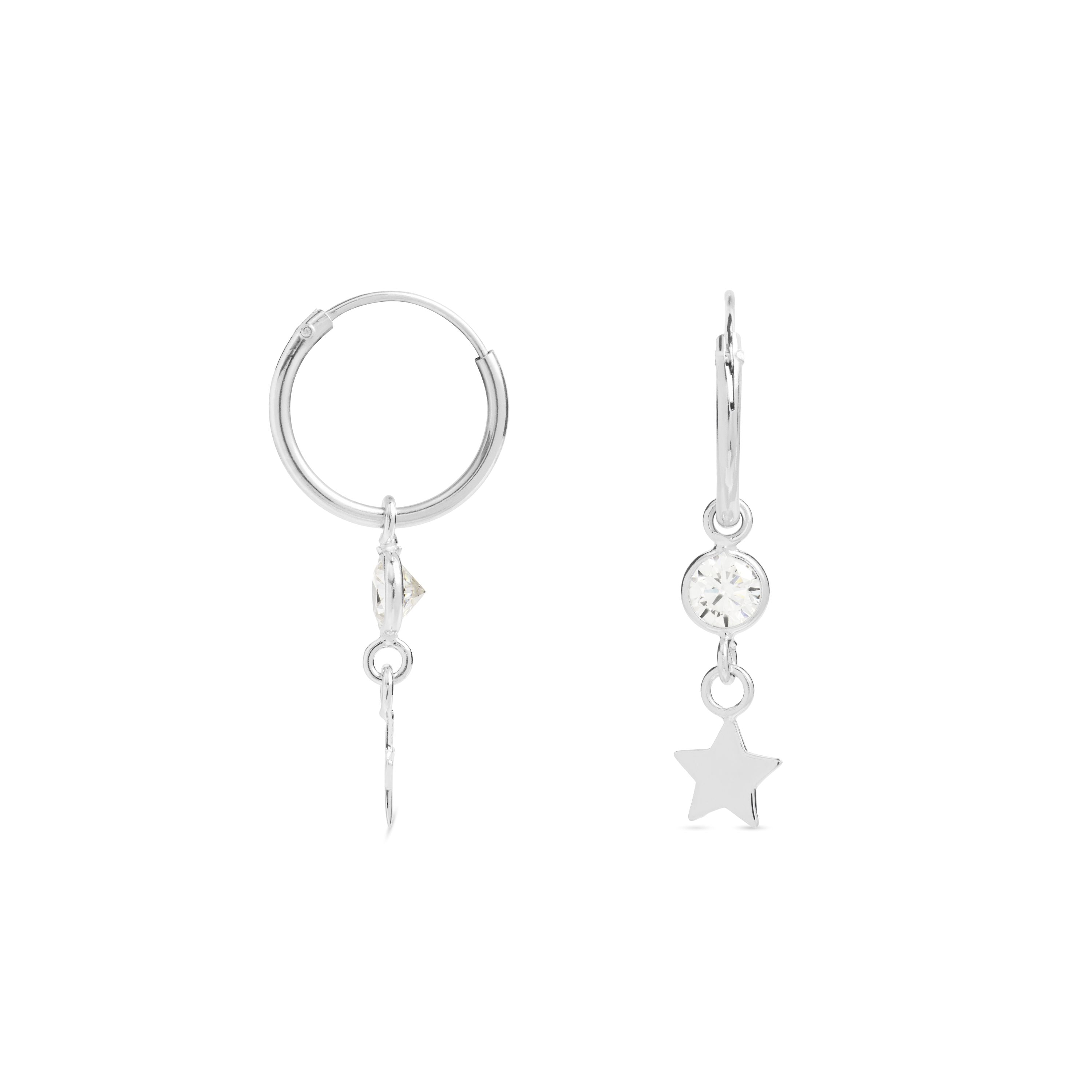 Orecchini in Argento Sterling 925 con Zirconia Cubica brillanti finiti in rodio - Essential