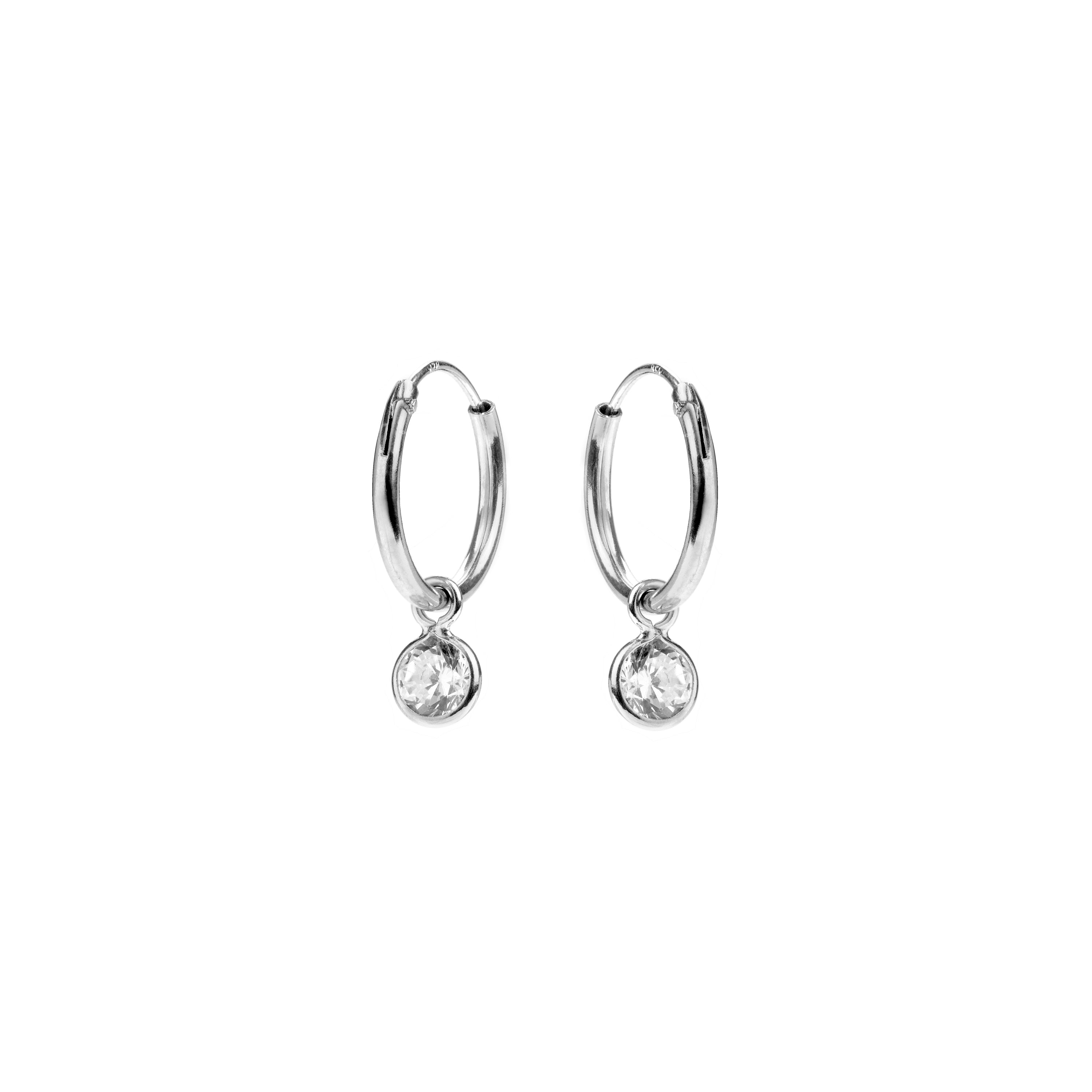Orecchini in Argento Sterling 925 con Zirconia Cubica brillanti finiti in rodio - Essential