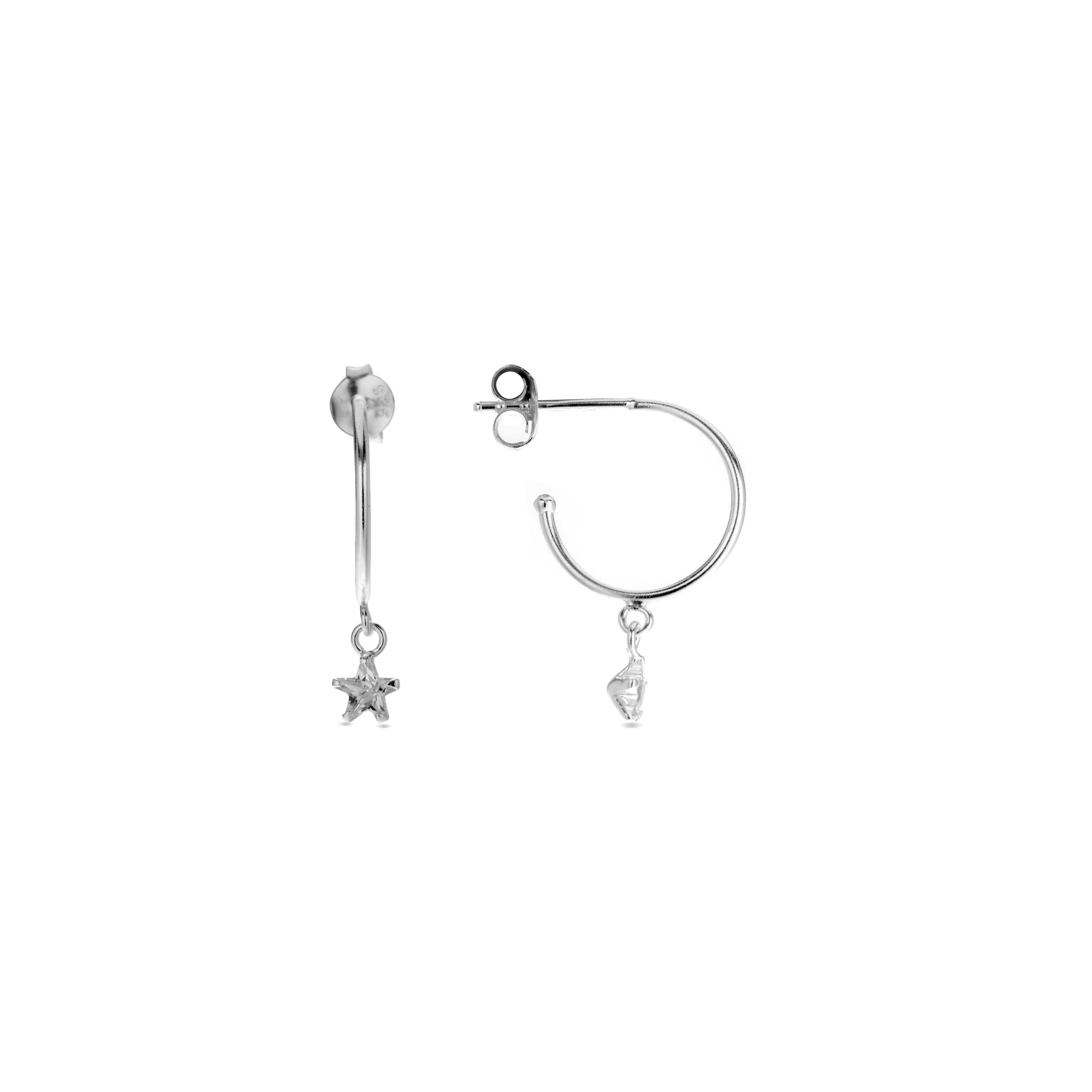 Orecchini in Argento Sterling 925 con Zirconia Cubica brillanti finiti in rodio - Essential