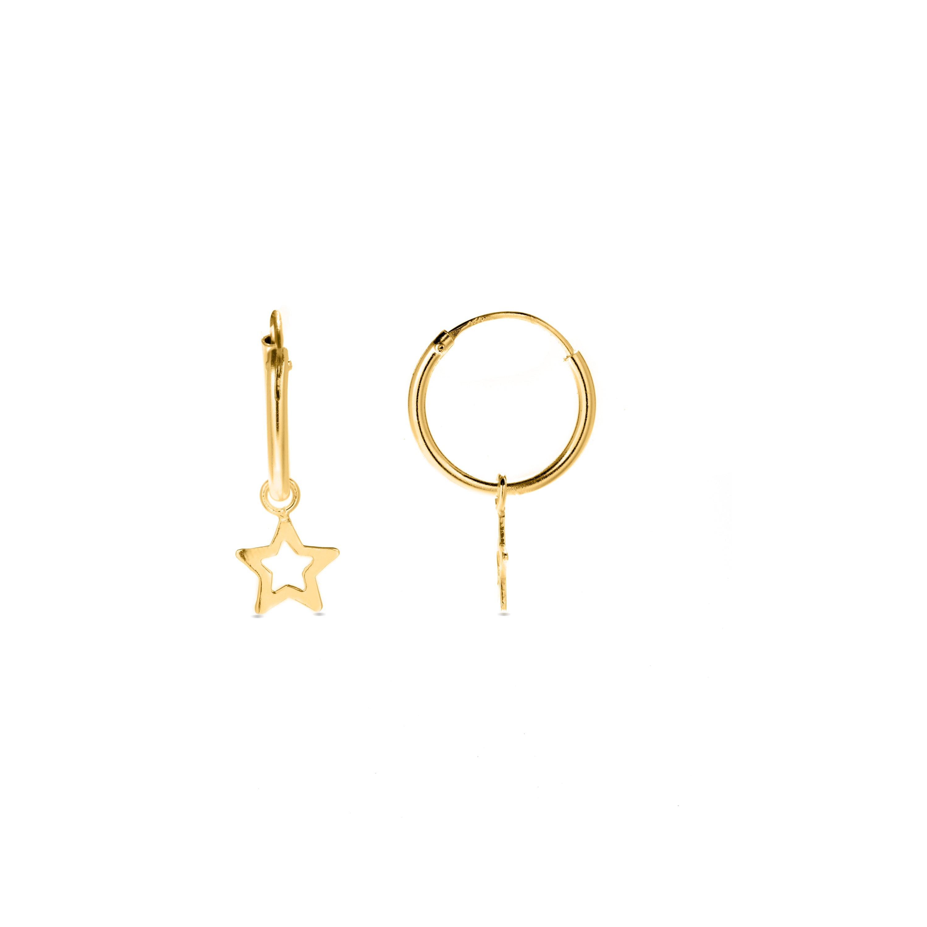Boucles d'oreilles en argent sterling 925 finies en or jaune 18K - Essential