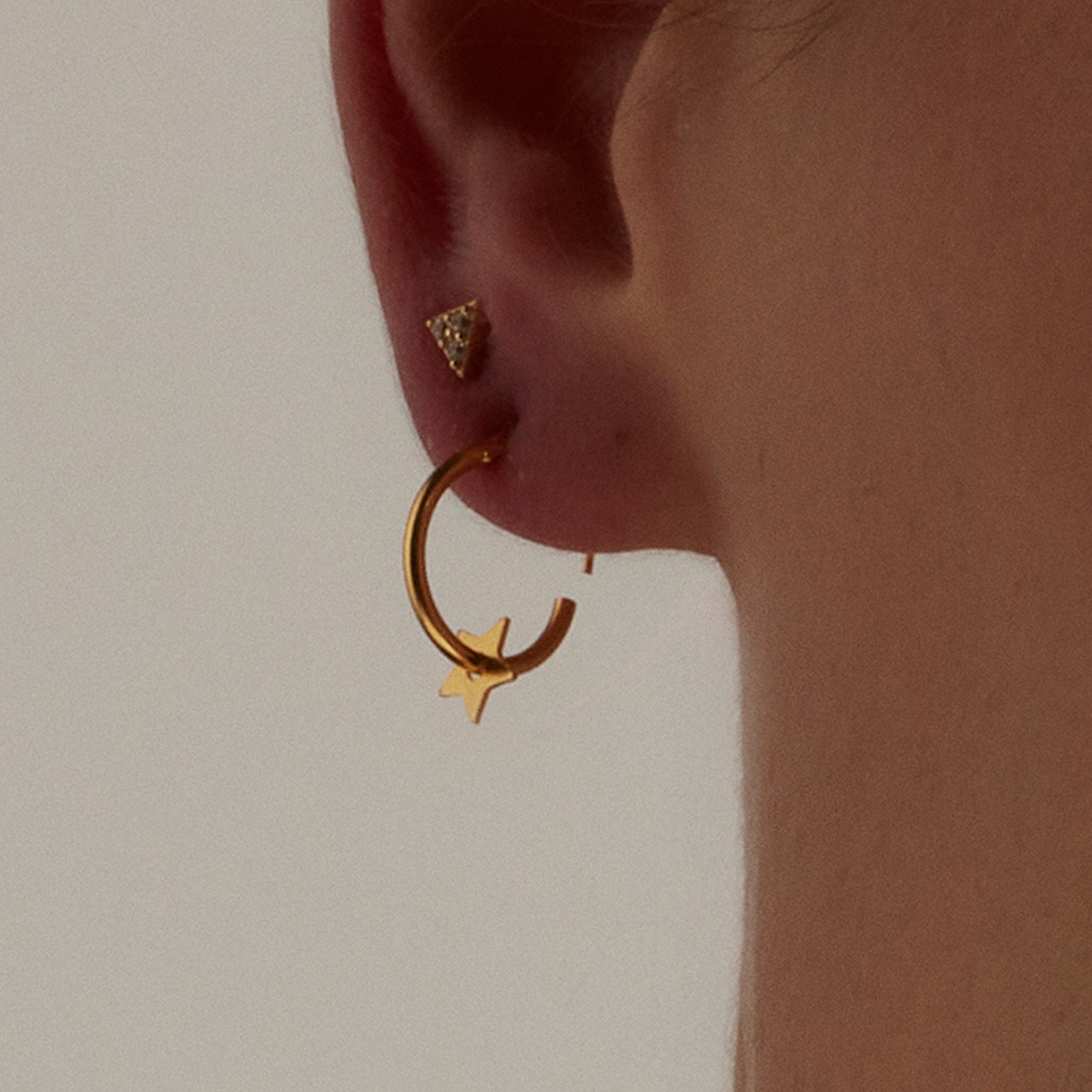 925 Sterling Zilveren Oorbellen afgewerkt in 18K Geelgoud - Essential