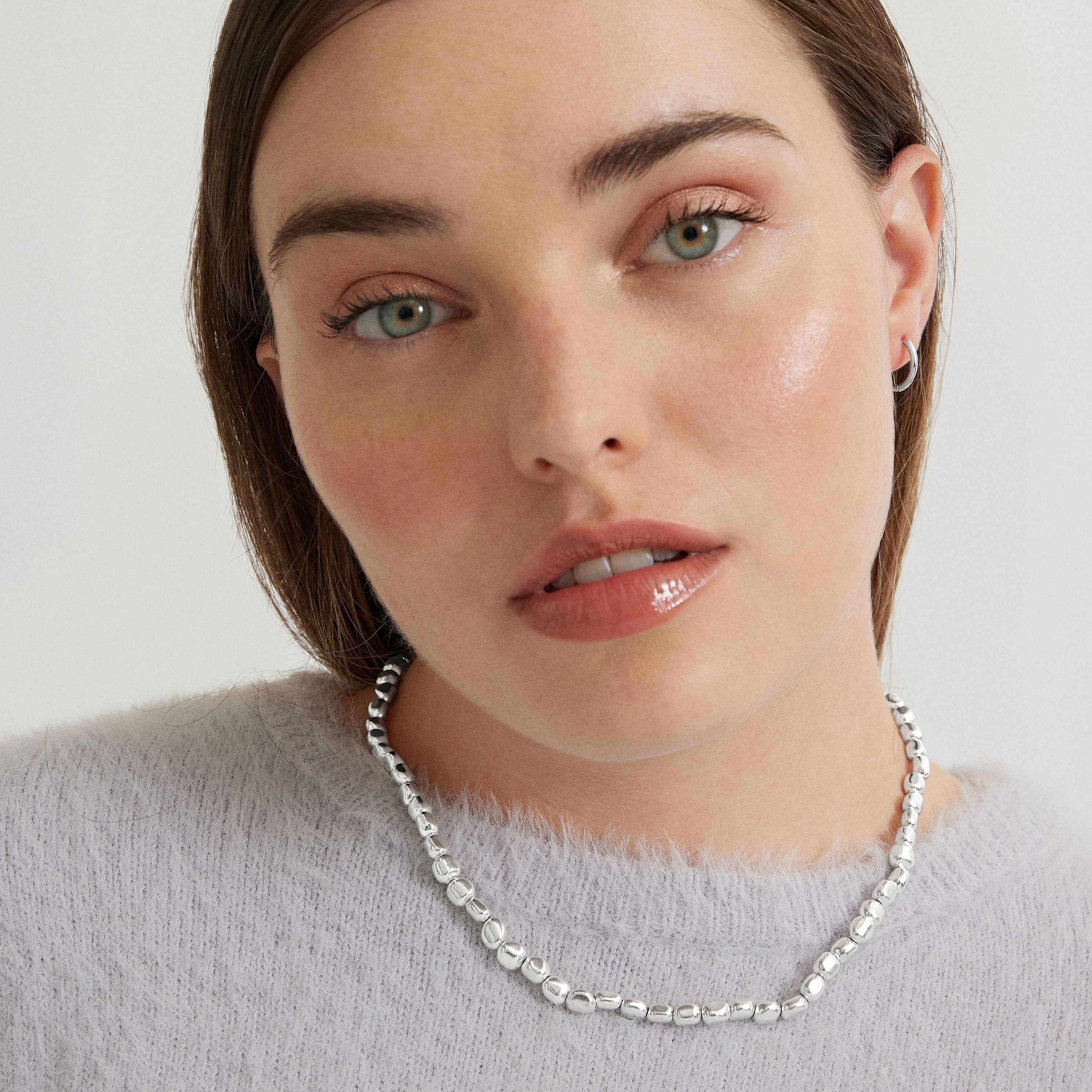 Boucles d'oreilles en argent sterling 925 finies en rhodium - Erwe