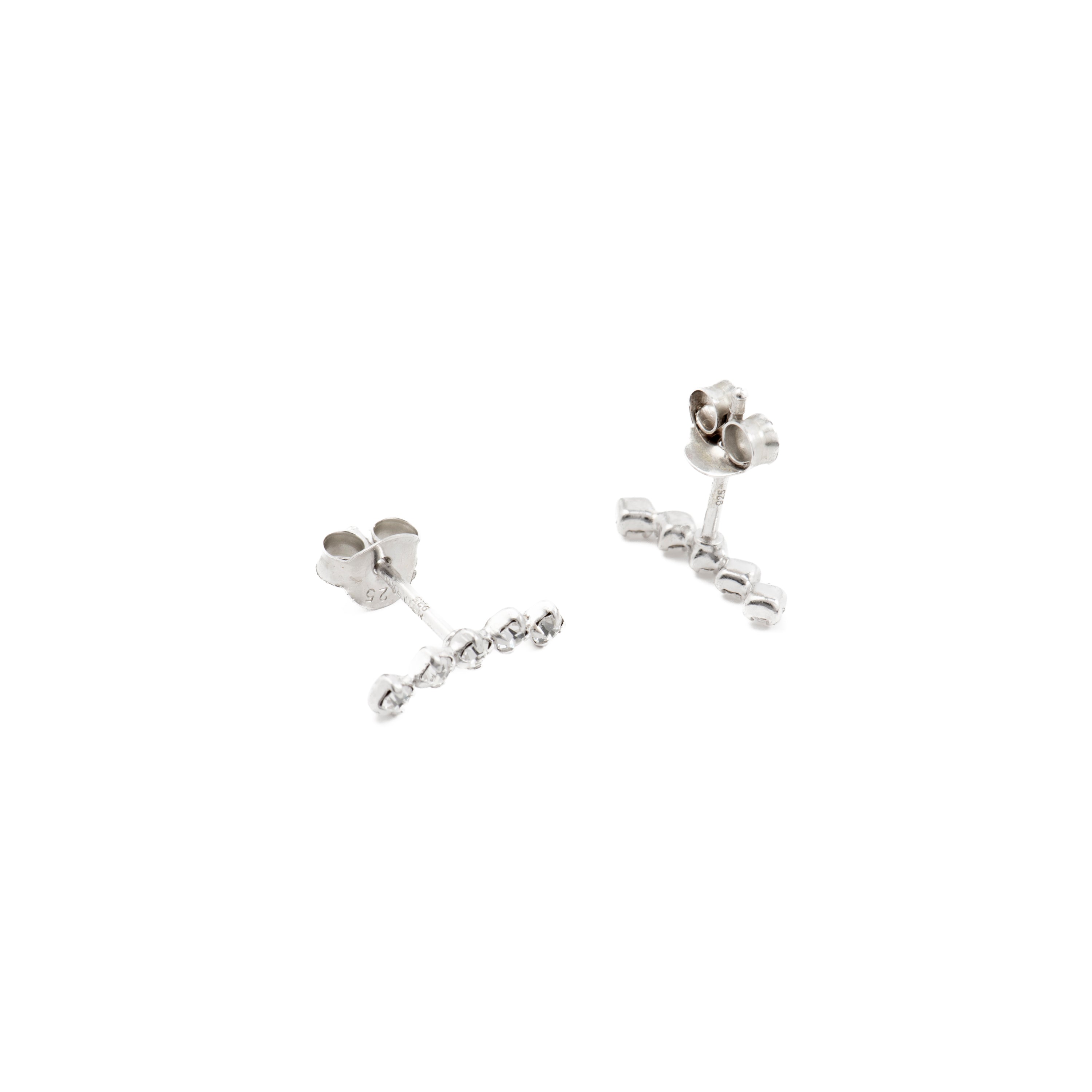 925 Sterling Silver Earrings with Brilliant Zirconia finished in Rhodium - Sias