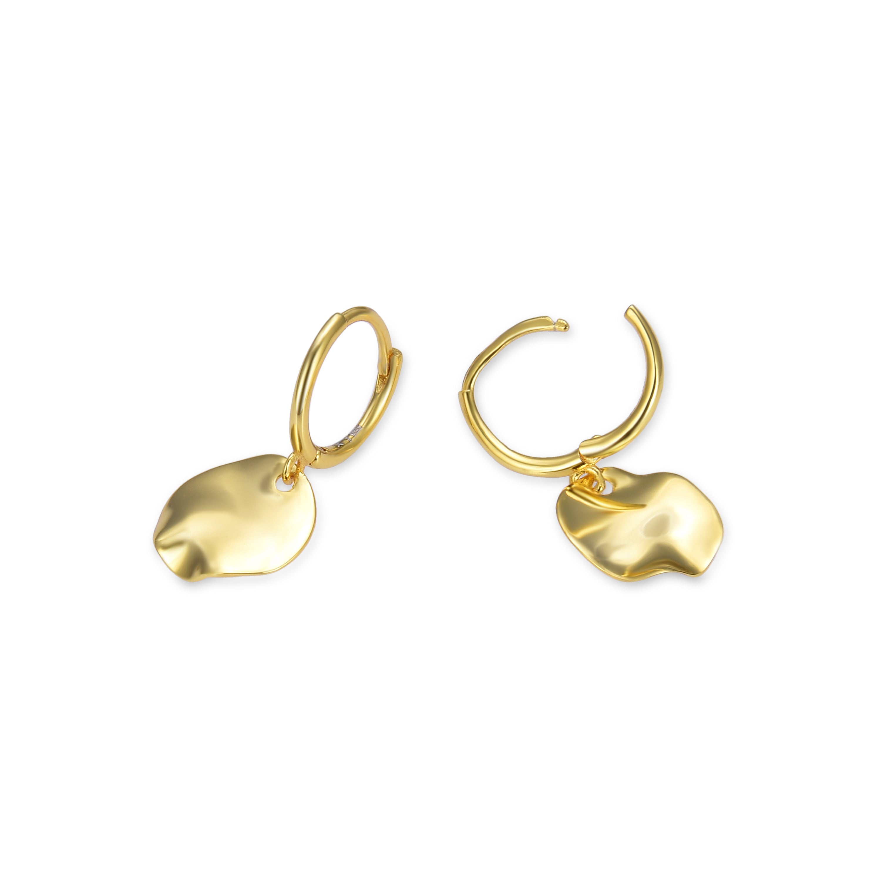 925 Sterling Zilveren Oorbellen afgewerkt in 18K Geelgoud - Midnak