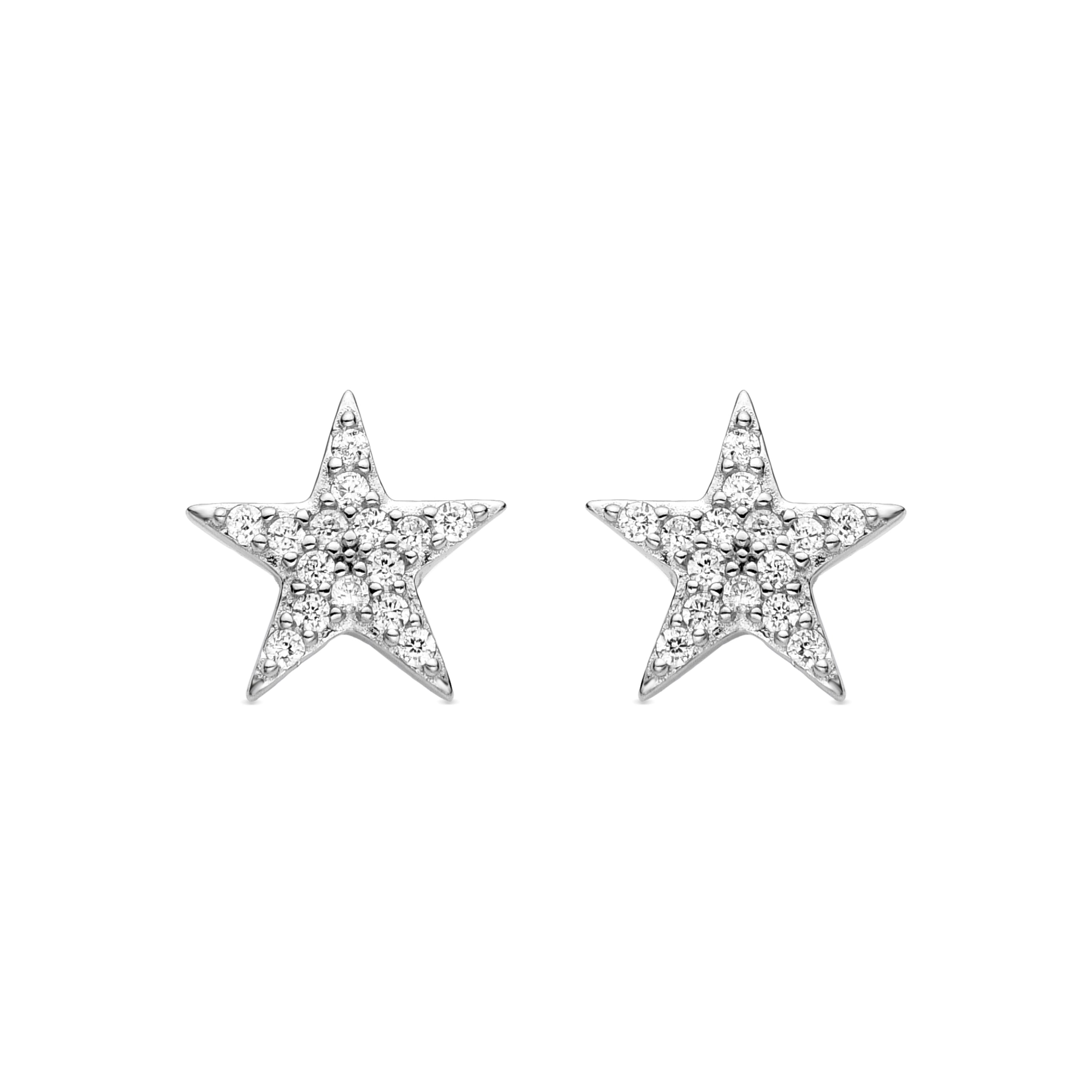 Orecchini in Argento Sterling 925 con Zirconia Brillante finitura rodio - Leilda