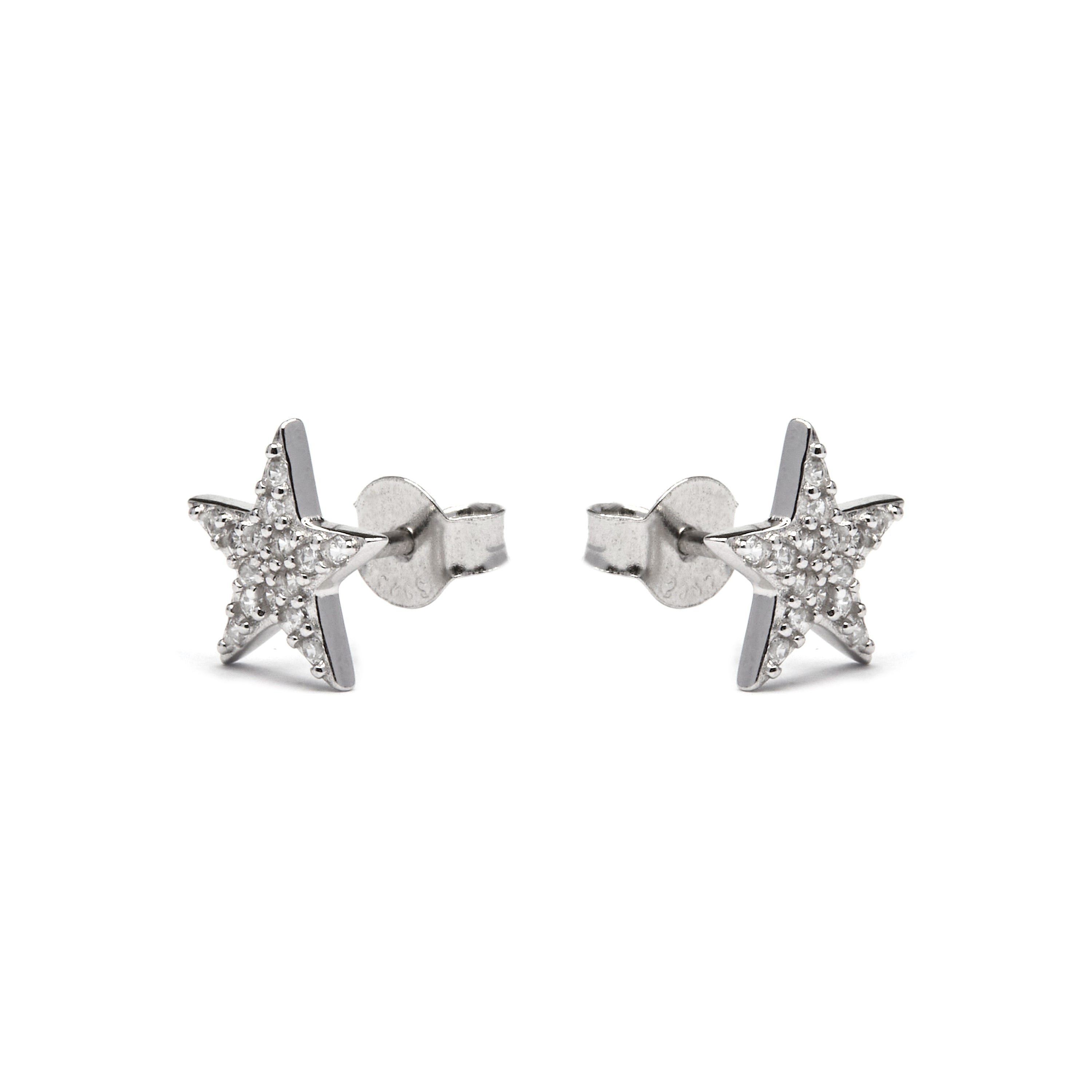 Orecchini in Argento Sterling 925 con Zirconia Brillante rifiniti in rodio - Leilda