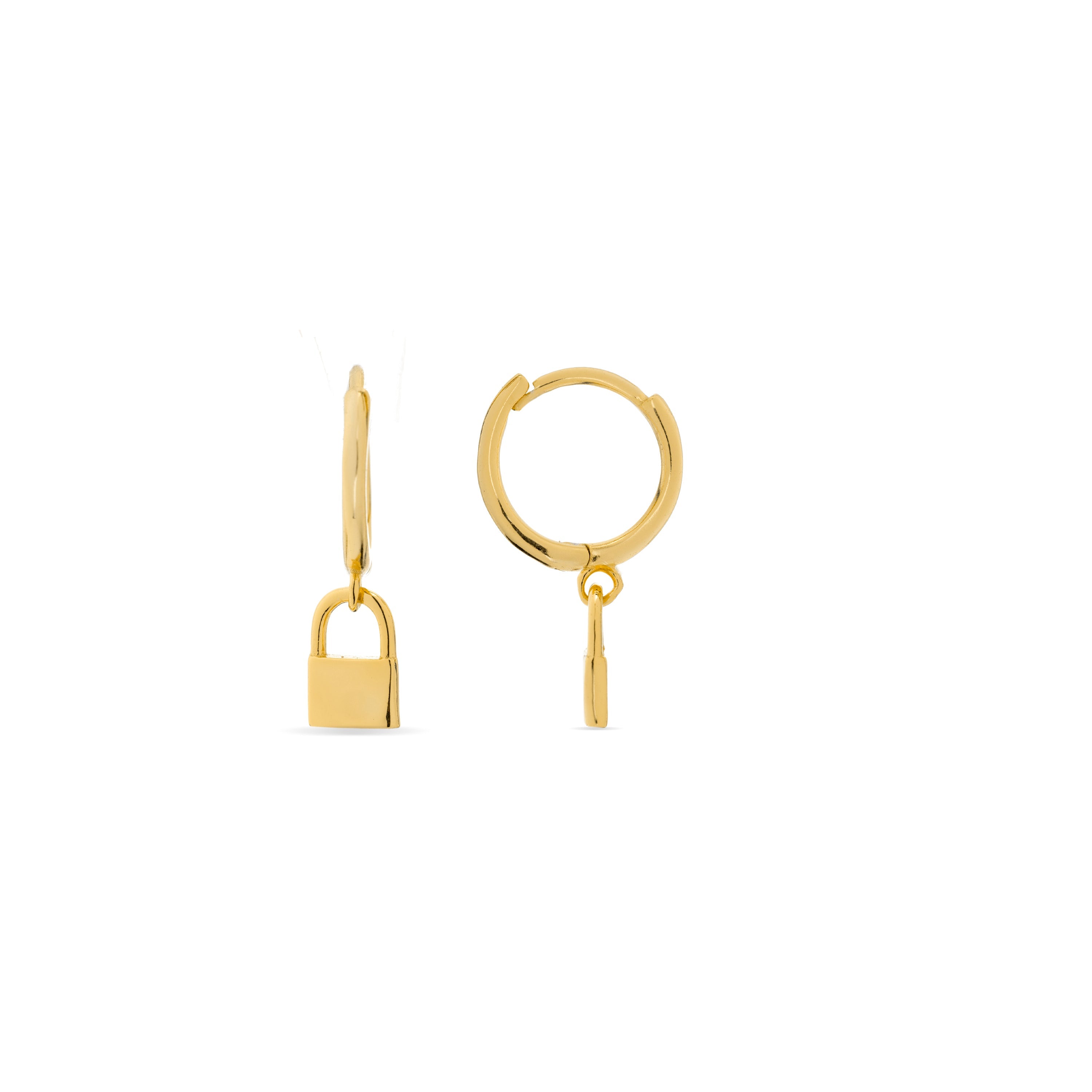 Ohrringe aus 925er Sterlingsilber mit 18k Gelbgold-Finish - Schloss