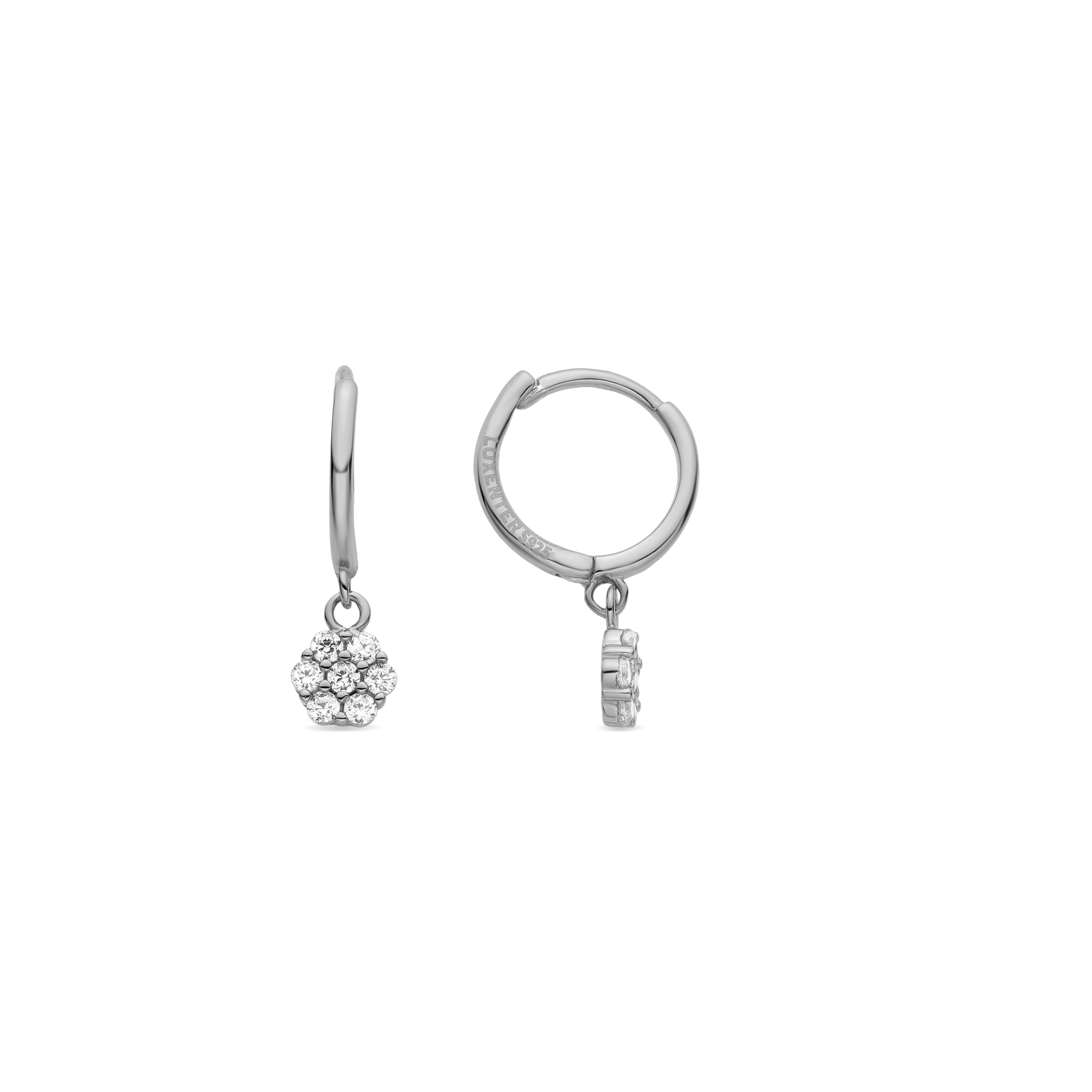 Pendientes de Plata de Ley 925 y Circonita Brillante acabados en rodio - Lipyo