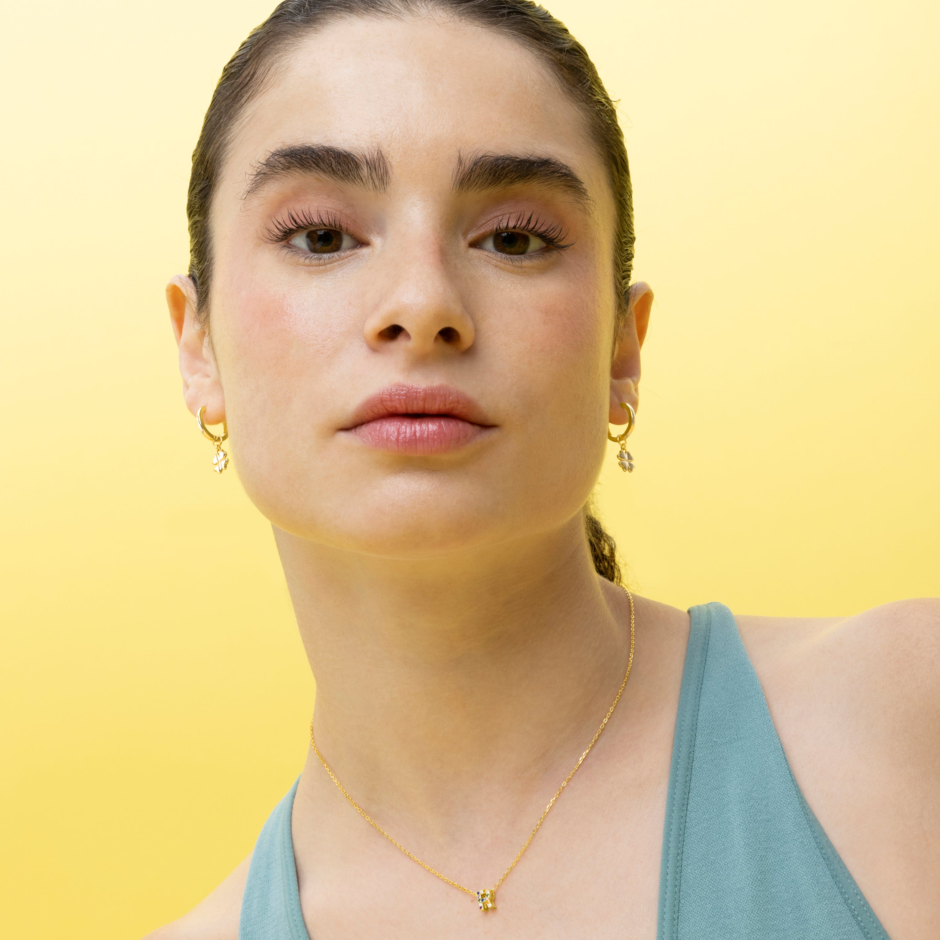 Pendientes de Plata de Ley 925 acabados en oro amarillo 18K - Dira