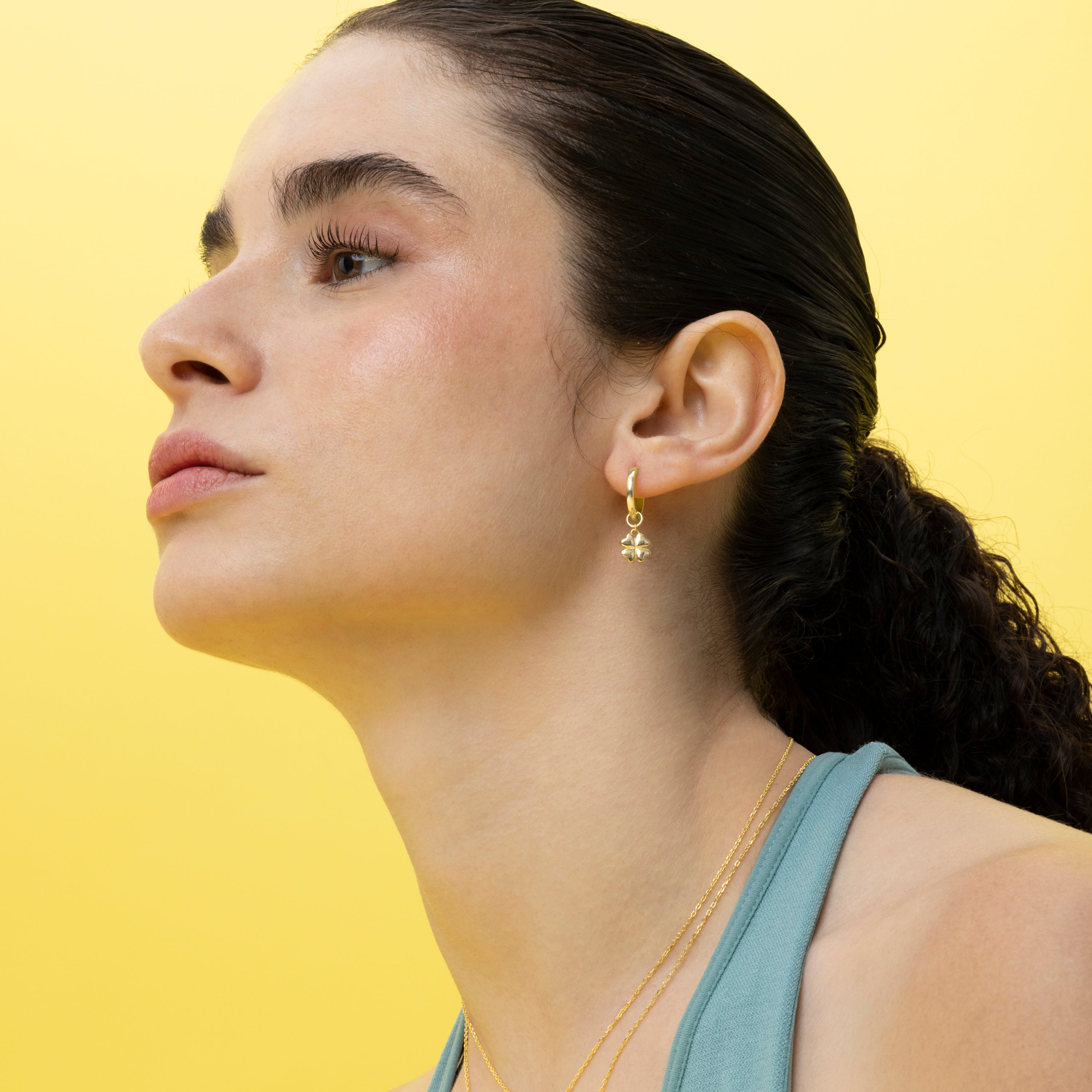 925 Sterling Zilveren Oorbellen afgewerkt in 18K Geelgoud - Dira