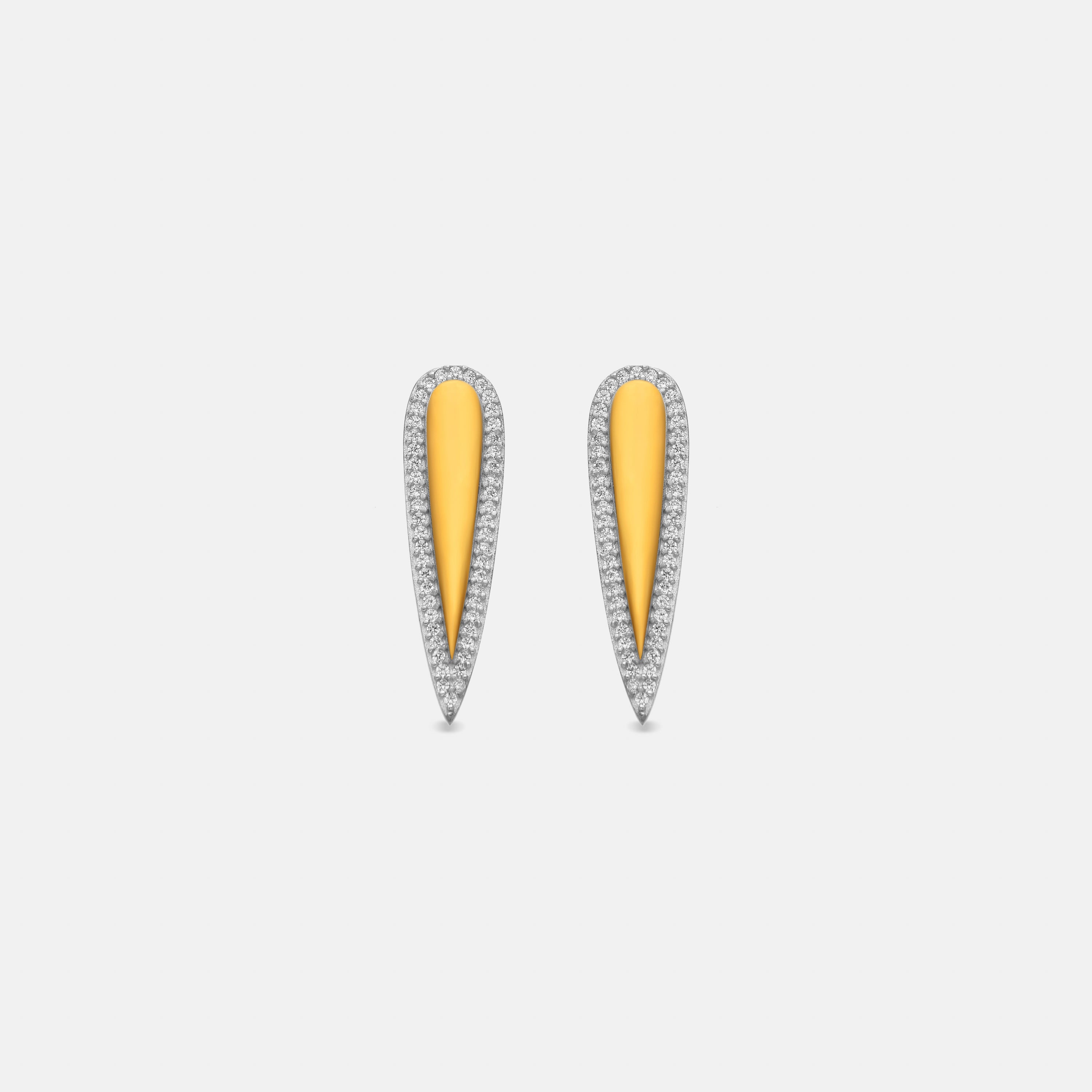 Pendientes de Plata de Ley 925 y Circonita Brillante acabado oro 18k - Miriax