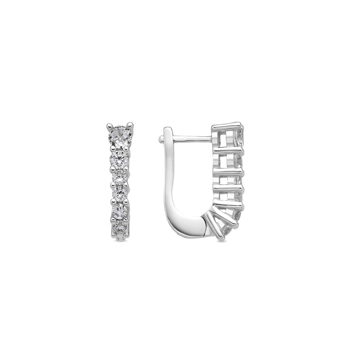 925 Sterling Silver Earrings and Bright Cubic Zirconia rhodium finish - Naswa