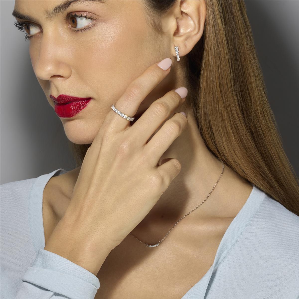 925 Sterling Silver Earrings and Bright Cubic Zirconia rhodium finish - Naswa