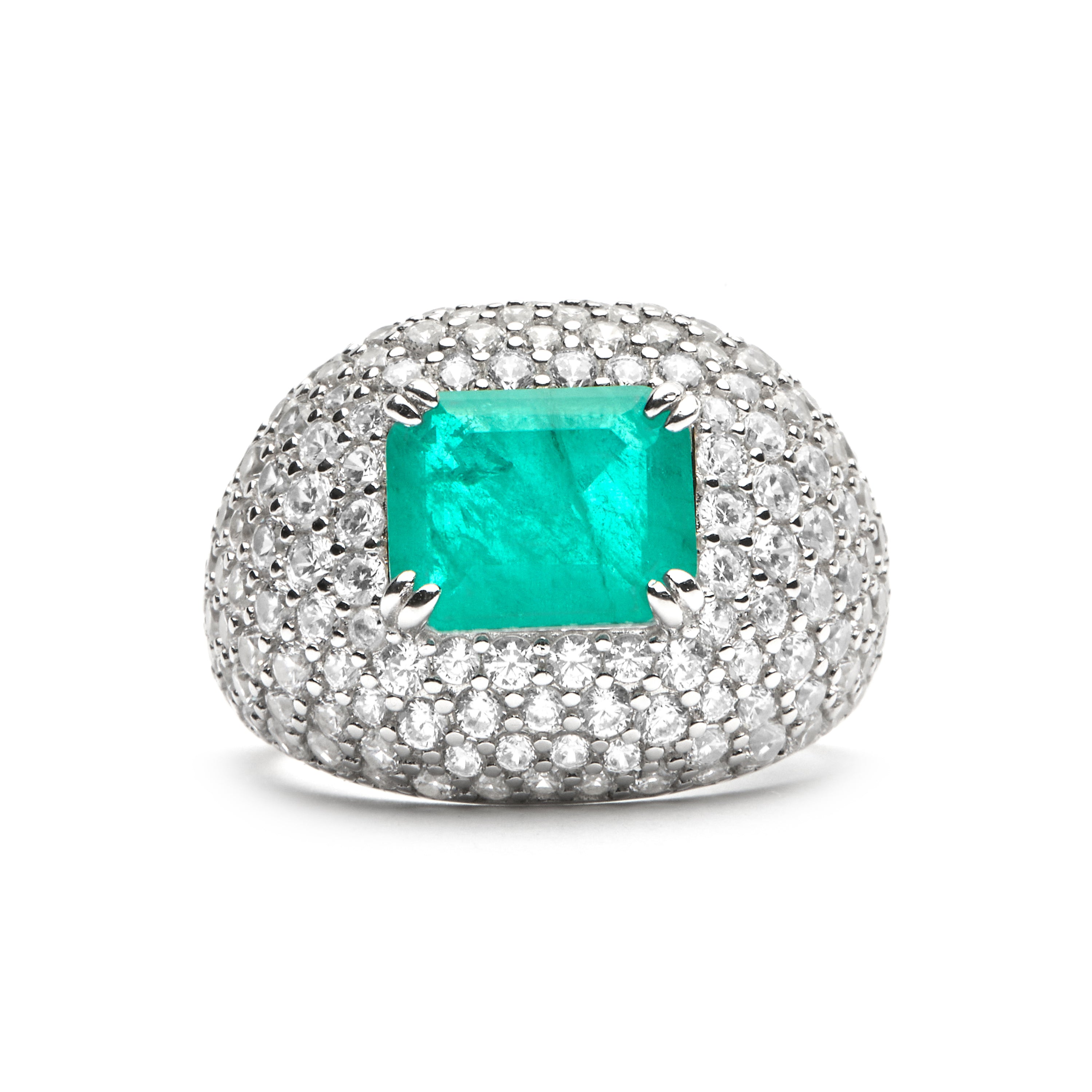 Bague en Argent Sterling 925 et Quartz Hydrothermal Bleu Clair finition rhodium - Kabia