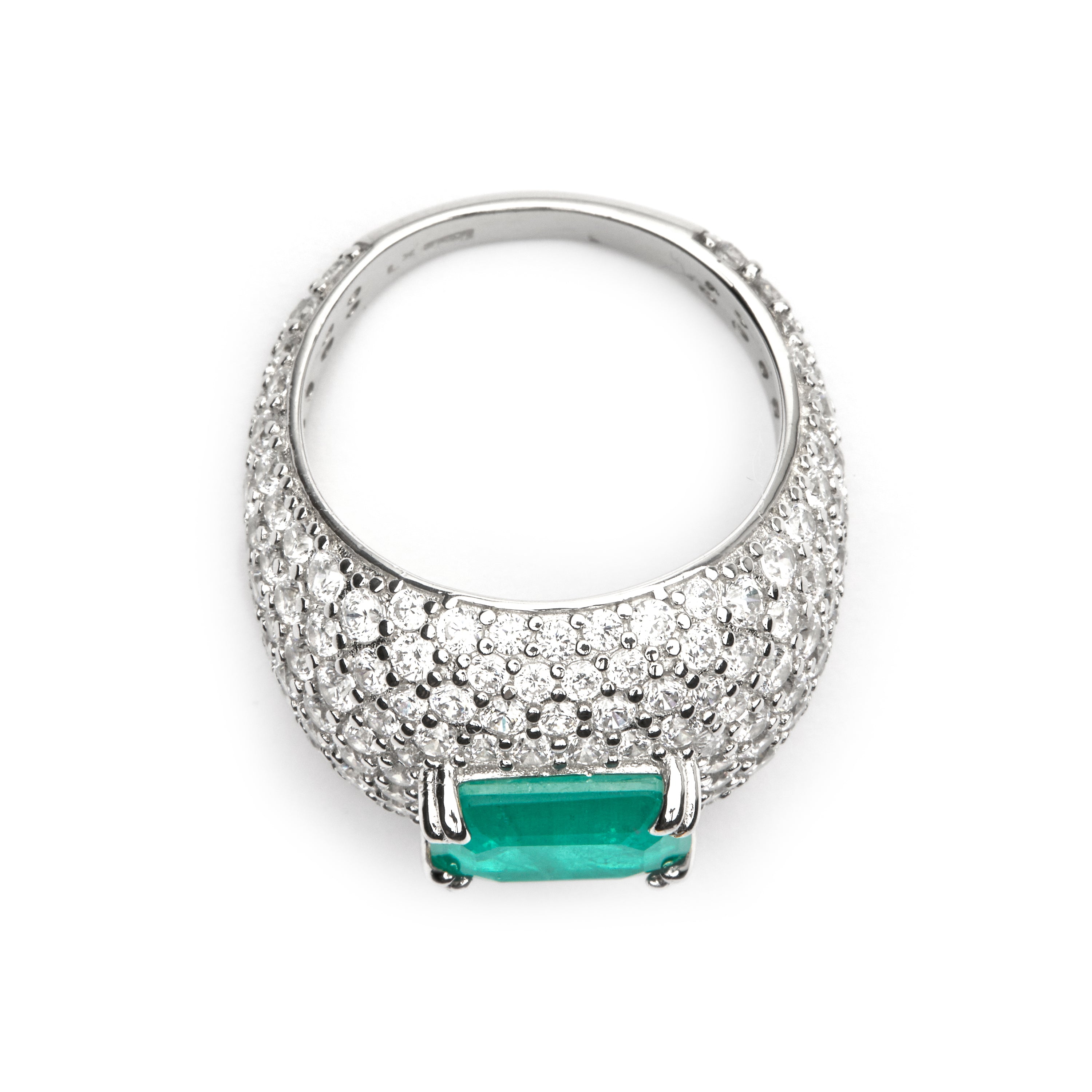 Bague en Argent Sterling 925 et Quartz Hydrothermal Bleu Clair finition rhodium - Kabia