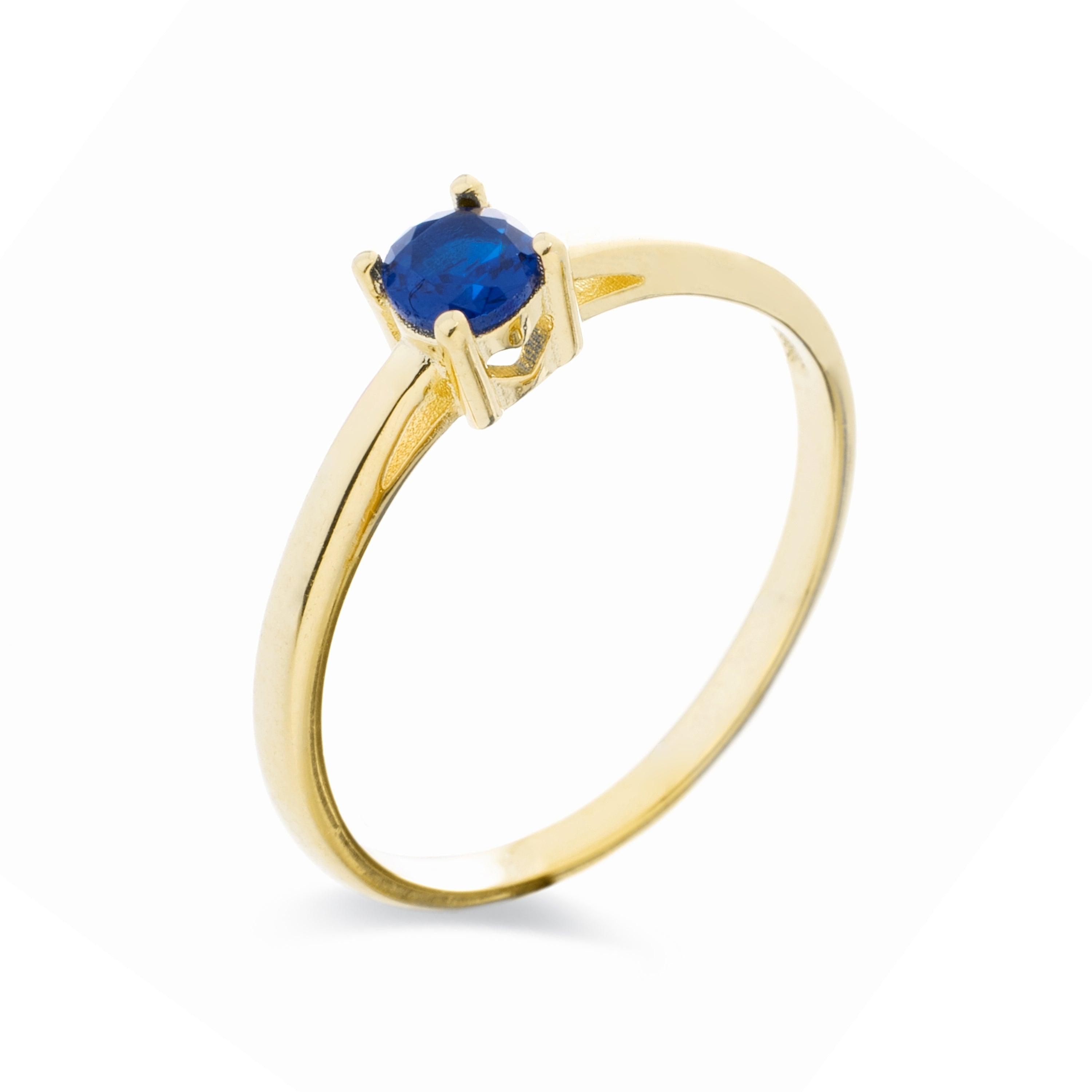 Anillo de Plata de Ley 925 con Cuarzo Hidrotermal Lapislazuli acabado en oro amarillo 18K - Otieno