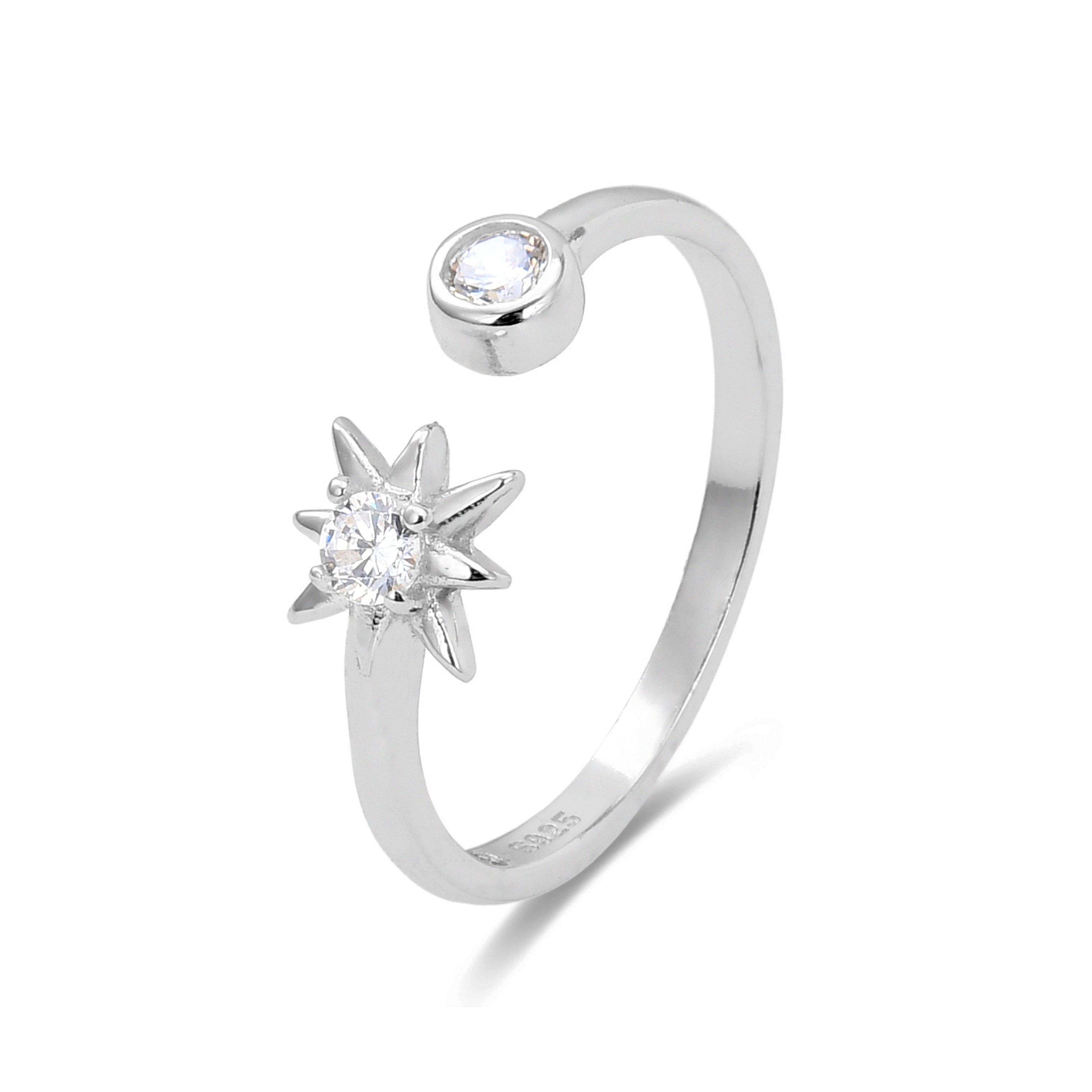 Anillo de Plata de Ley 925 con Circonita Brillante acabado en rodio - Lialt