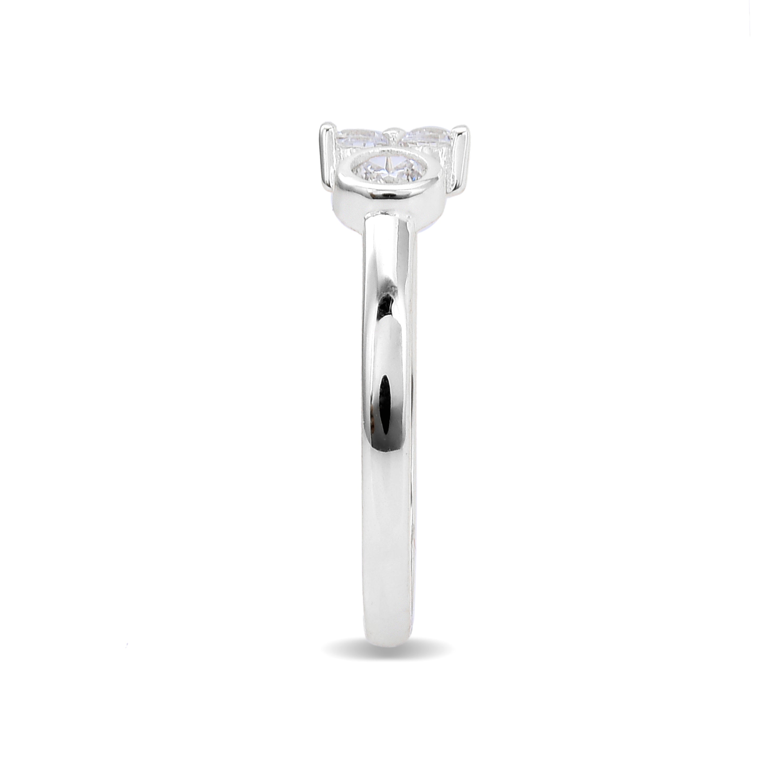 925 Sterling Silver Ring with Brilliant Zirconia finished in Rhodium - Lialt