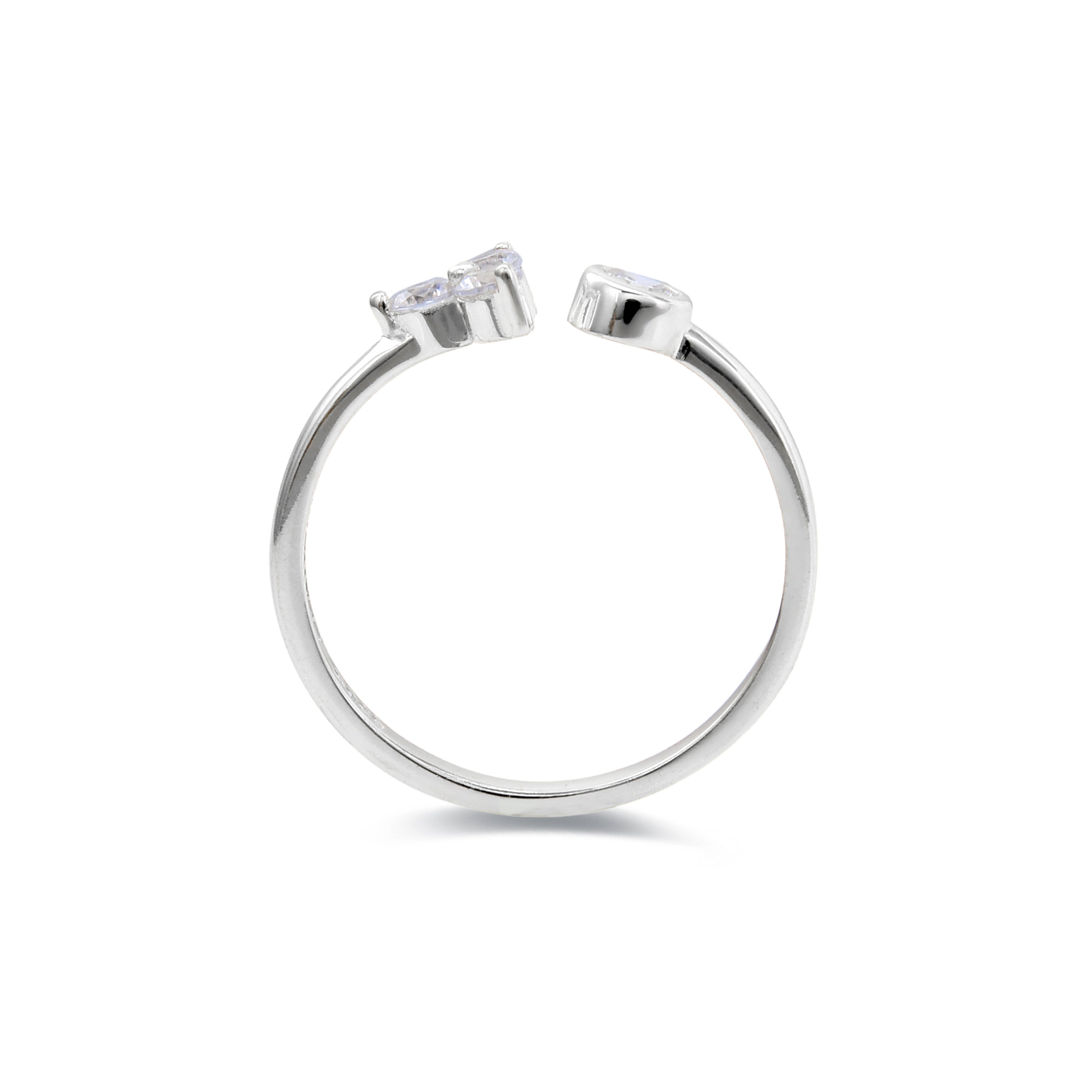 925 Sterling Silver Ring with Brilliant Zirconia finished in Rhodium - Lialt