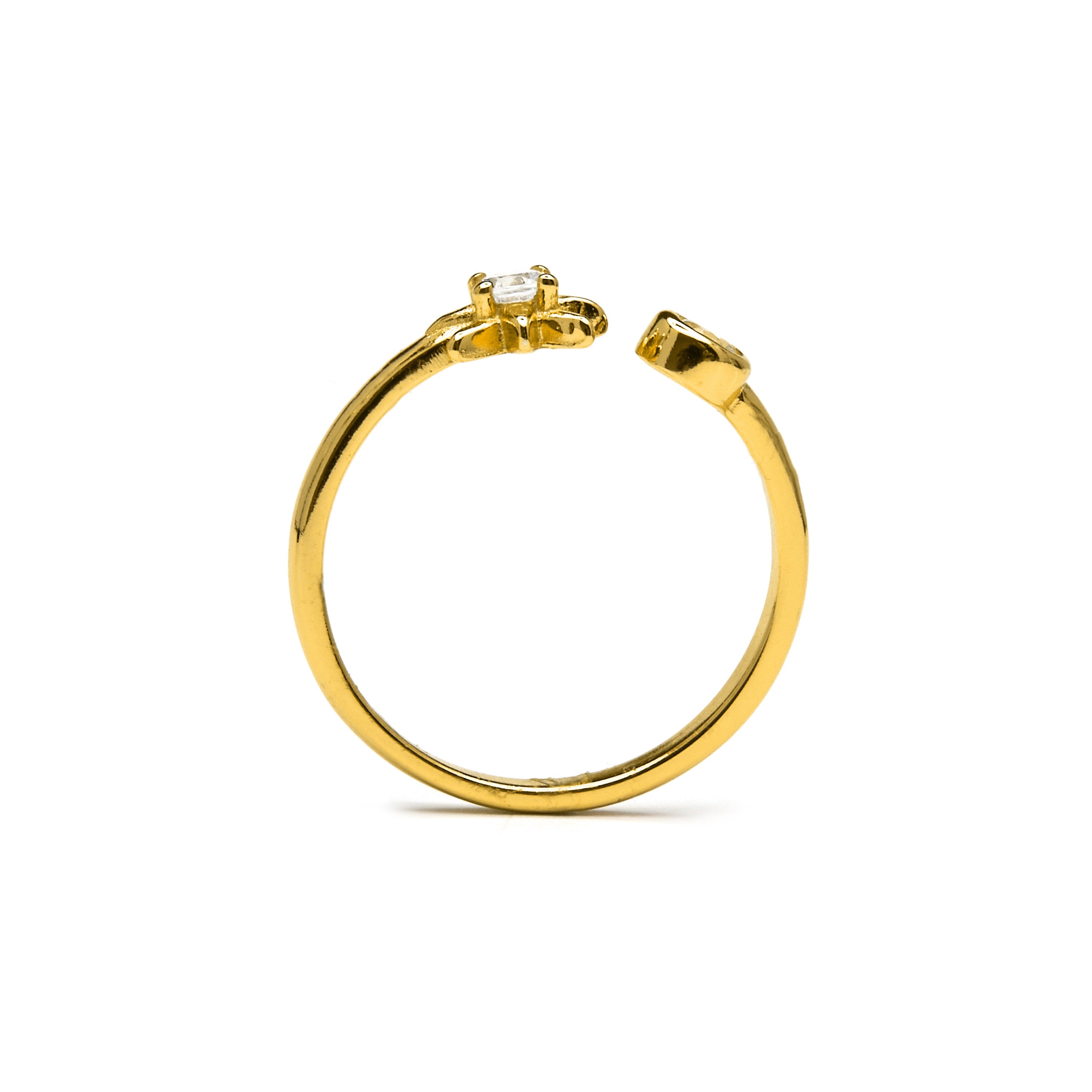 925 Sterling Silver Ring with Brilliant Zirconia finished in 18K yellow gold - Lialt