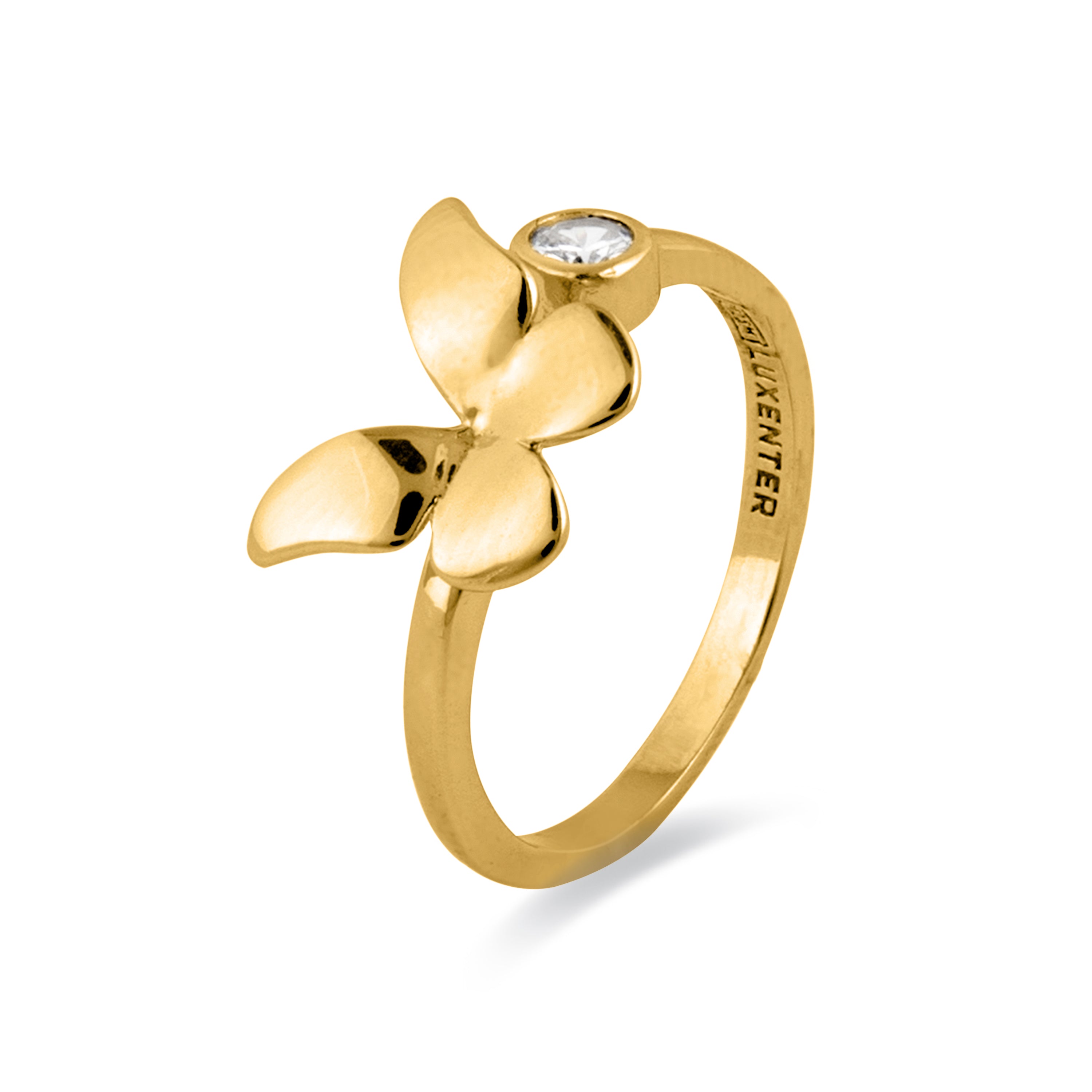 Anillo de Plata de Ley 925 y Circonita Brillante acabado en oro amarillo 18K - Azayn
