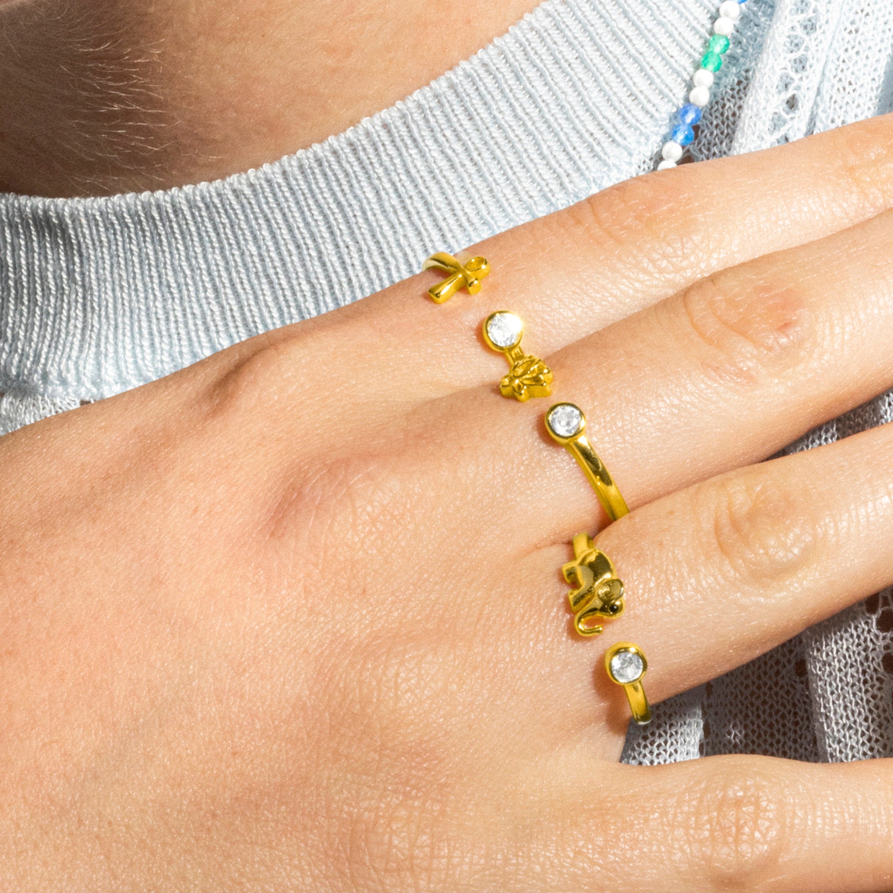 Anillo de Plata de Ley 925 y Circonita Brillante acabado oro 18k - Fholie