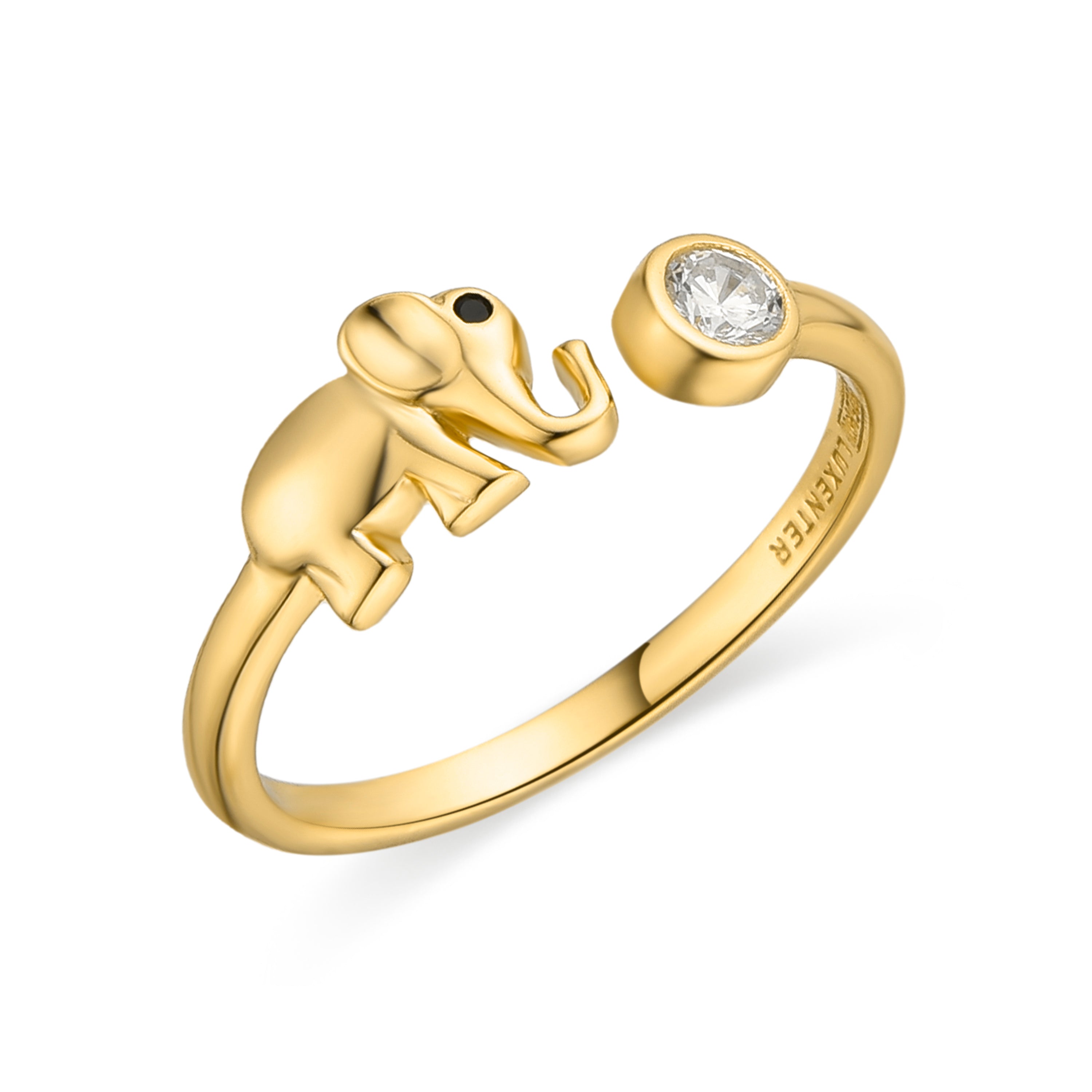 Anillo de Plata de Ley 925 y Circonita Brillante acabado oro 18k - Yabas