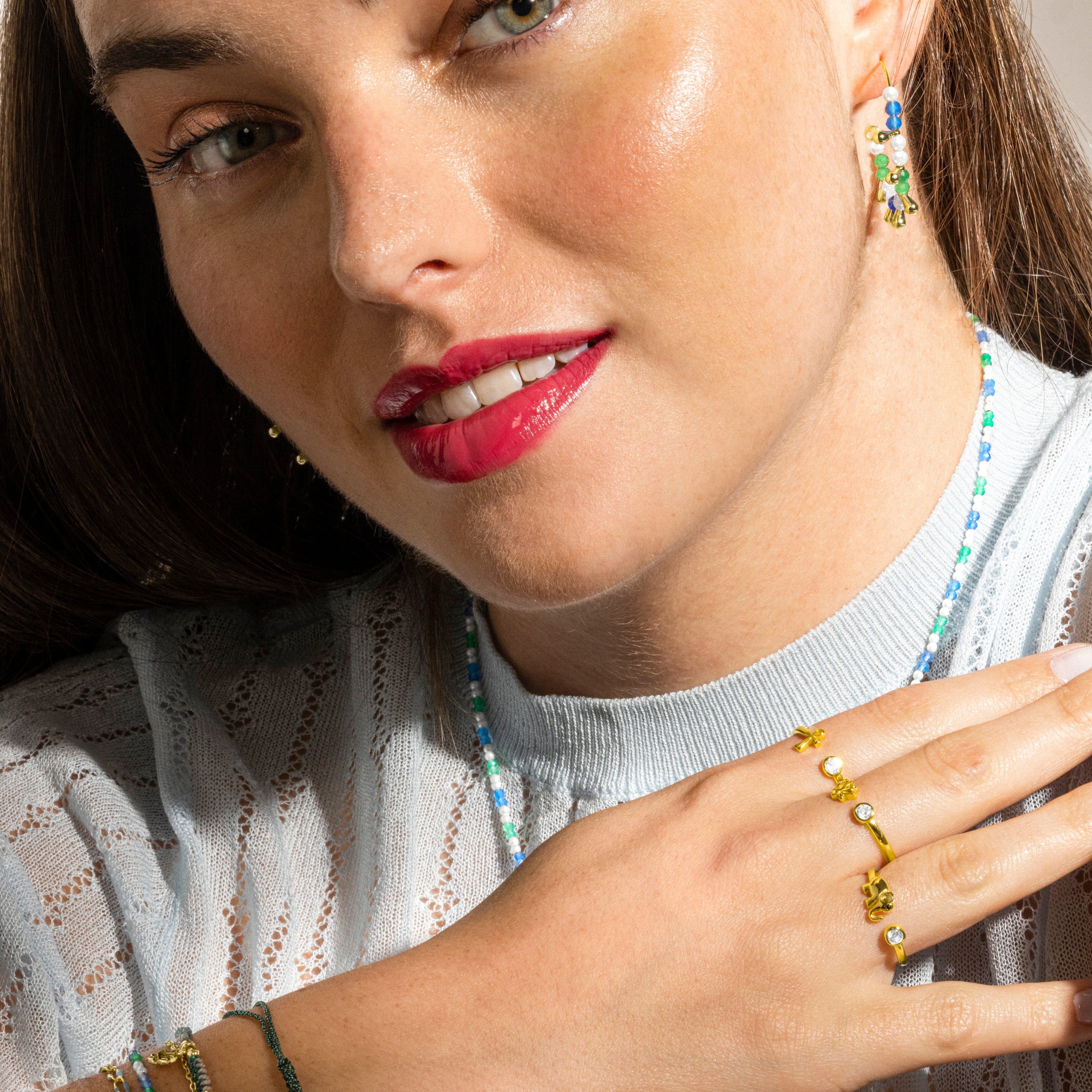 925 Sterling Silver Ring with Brilliant Zirconia finished in 18k gold - Yabas