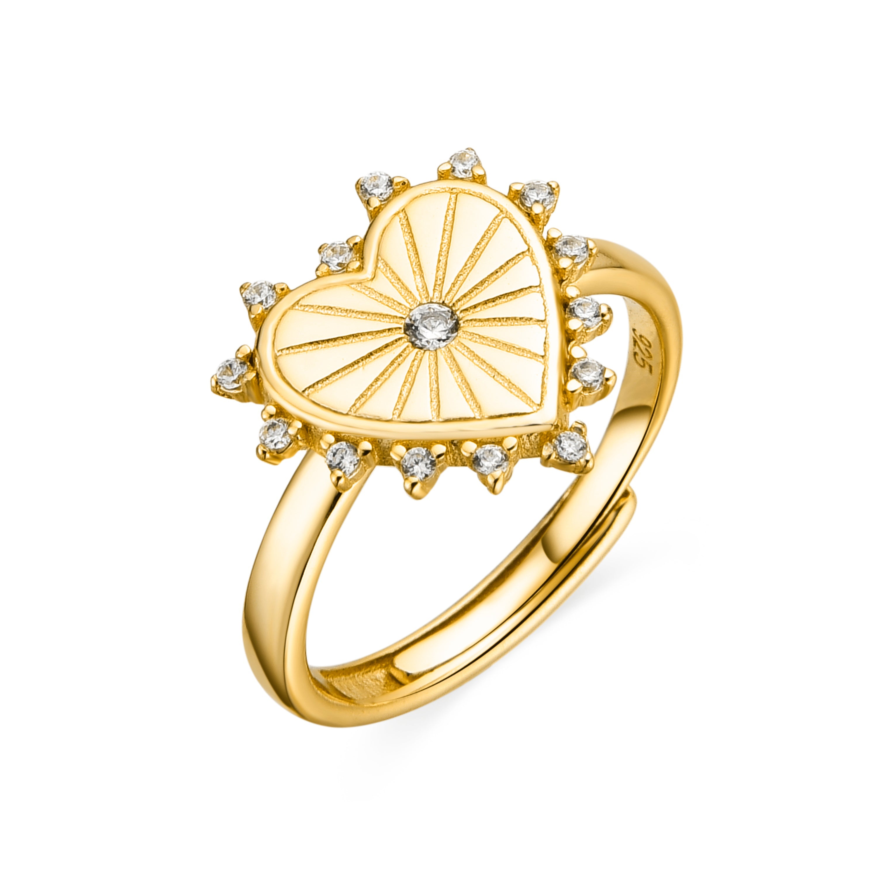 Bague en Argent Sterling 925 et Zirconium Brillant finition or 18k - Nimed