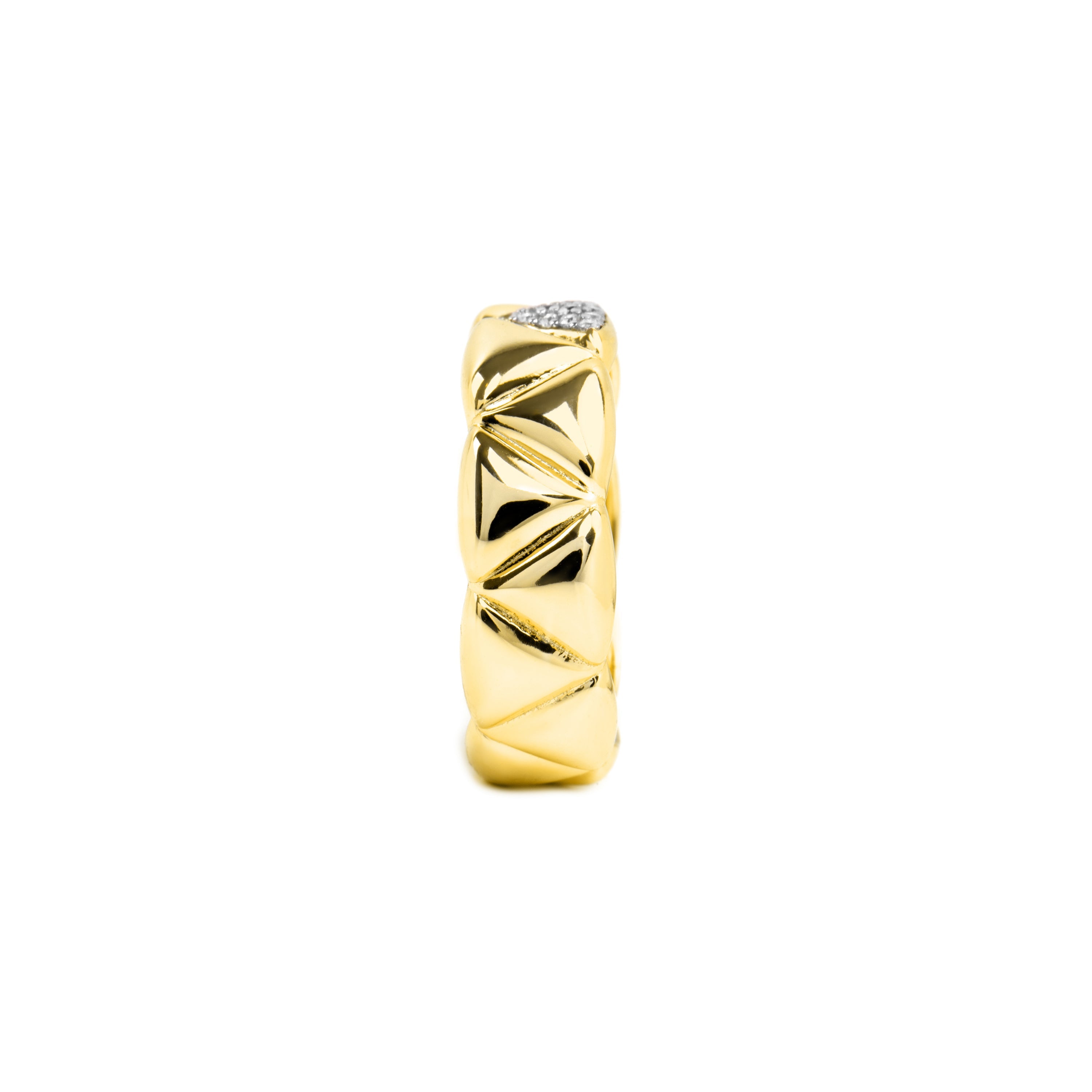 925 Sterling Silver Ring with Brilliant Zirconia finished in 18k Yellow Gold - Imwa
