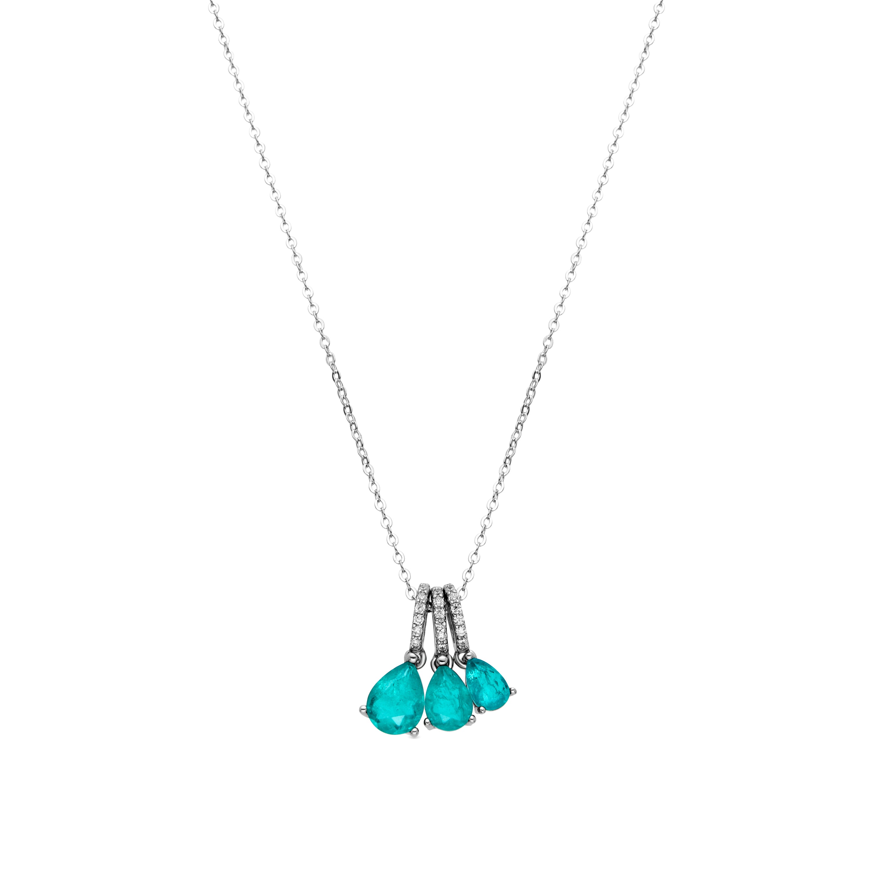 Collar de Plata de Ley 925 y Cuarzo Hidrotermal Verde Claro acabado en rodio - Kaiau