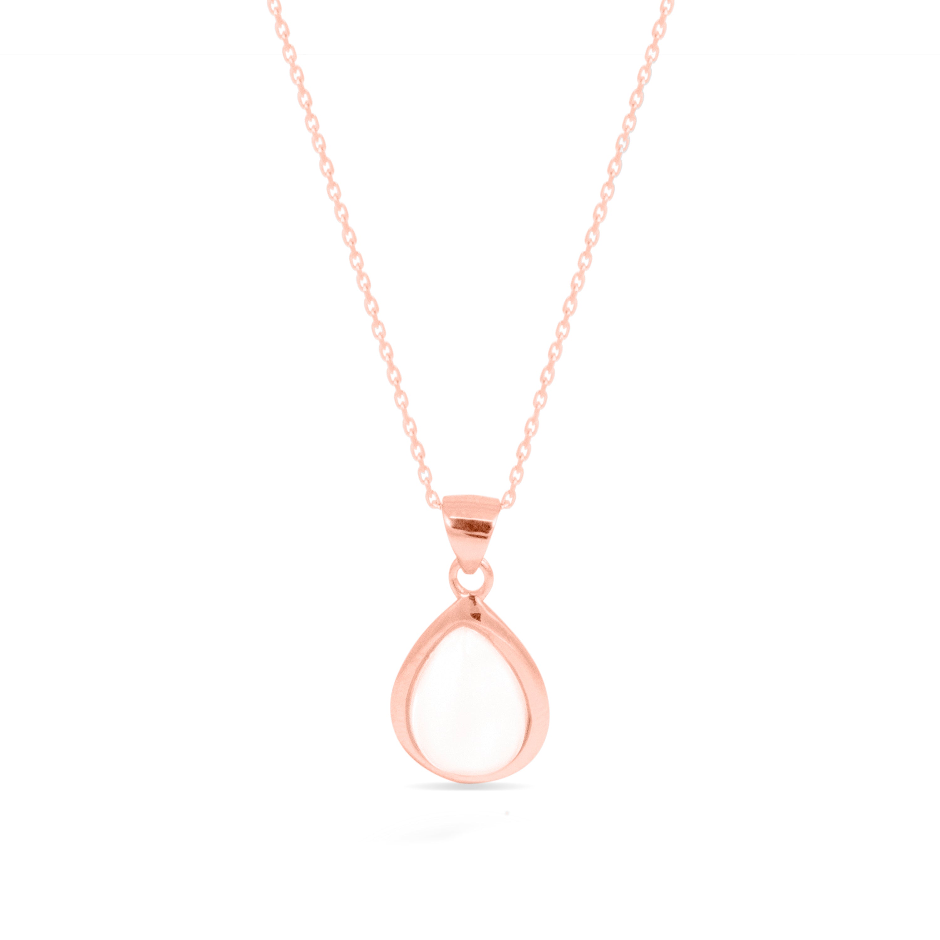 Collar de Plata de Ley 925 con Ojo De Gato acabado en oro rosa 18K - Yedia