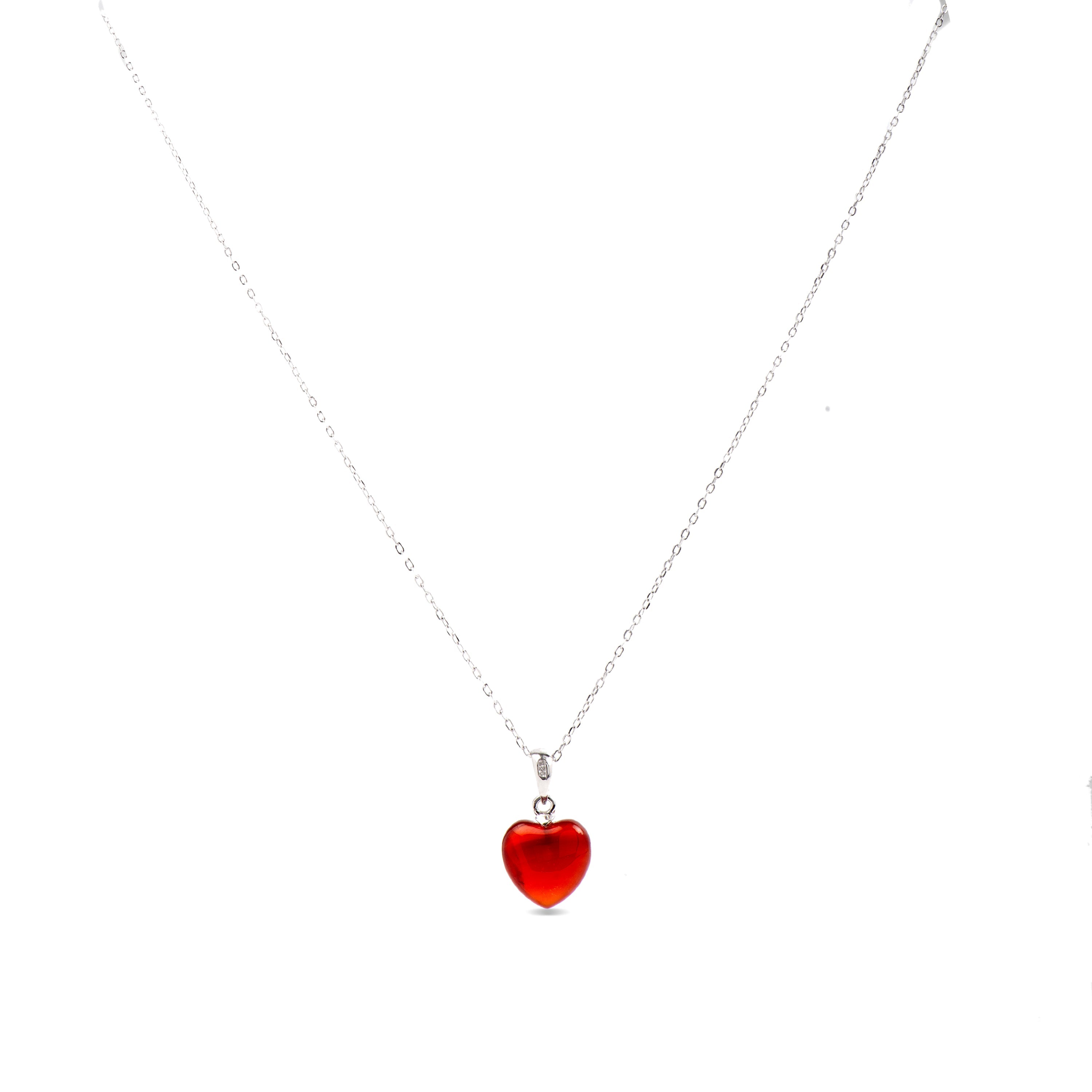 Collar de Plata de Ley 925 con Agata Roja acabado en rodio - Yedia