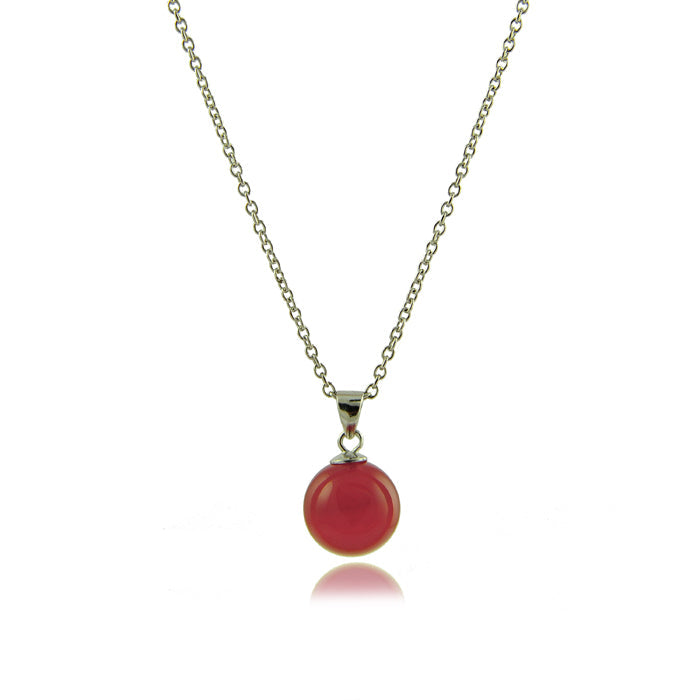 Collar de Plata de Ley 925 con Agata Roja acabado en rodio - Geel