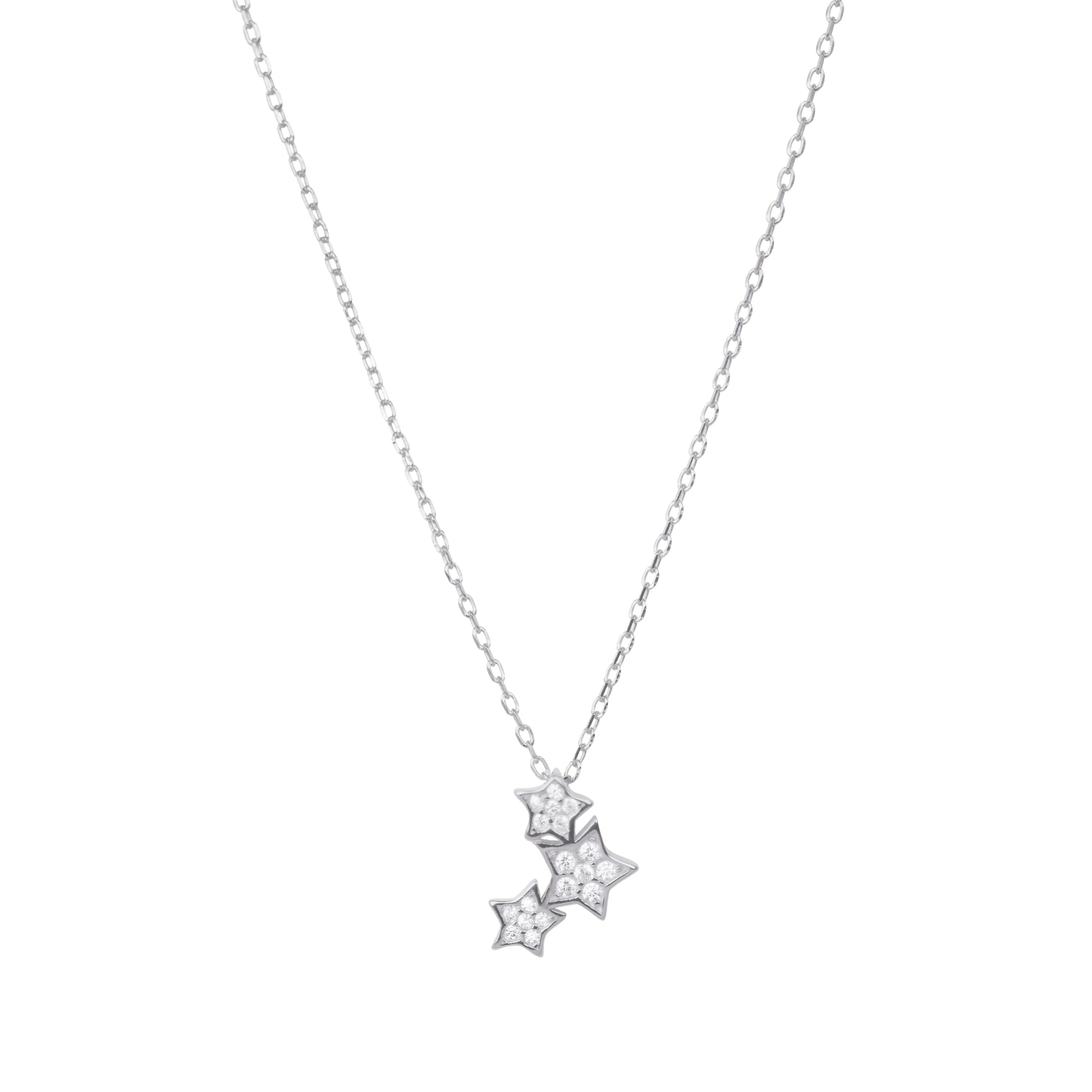 Collar de Plata de Ley 925 con Circonita Brillante acabado en rodio - Familia