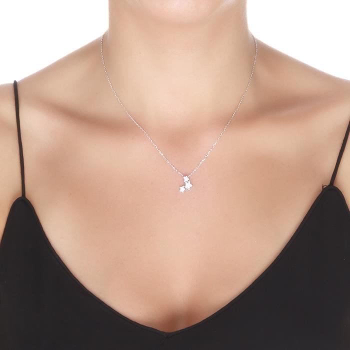 Collar de Plata de Ley 925 con Circonita Brillante acabado en rodio - Familia