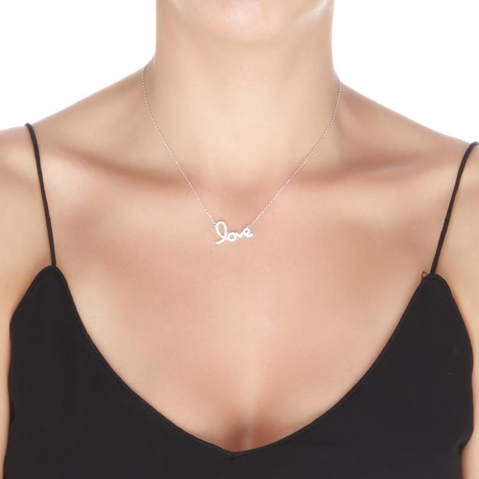 Collar de Plata de Ley 925 con Circonita Brillante acabado en rodio - Ashiki