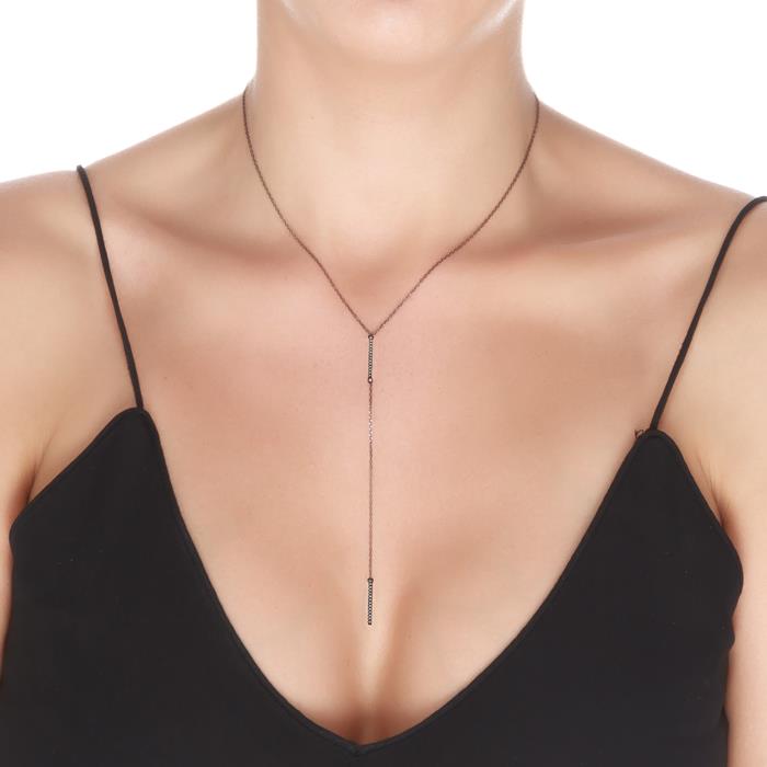 Collar de Plata de Ley 925 acabado en rodio - Lakhu