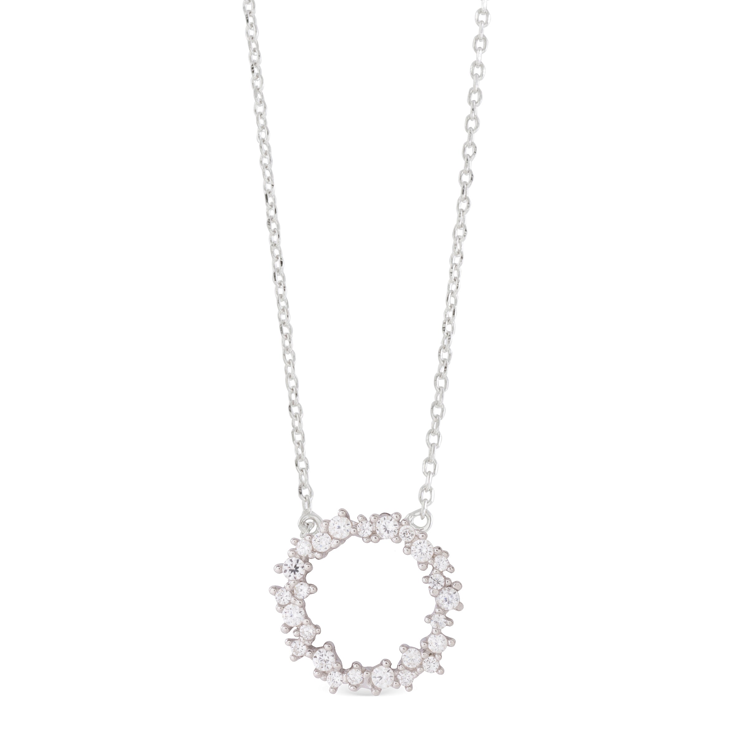 Collar de Plata de Ley 925 con Circonita Brillante acabado en rodio - Thilak