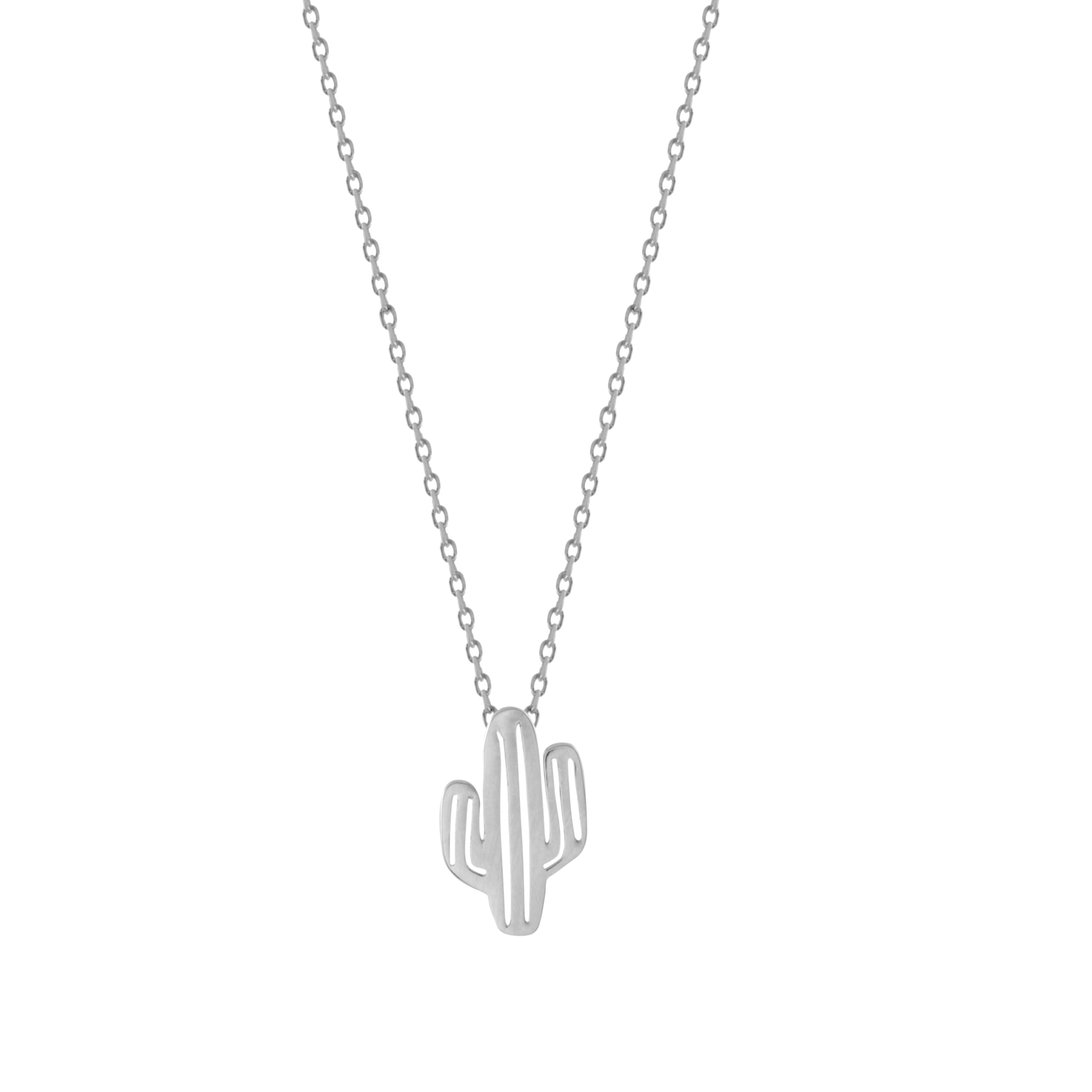 Collar de Plata de Ley 925 acabado en rodio - Cactus
