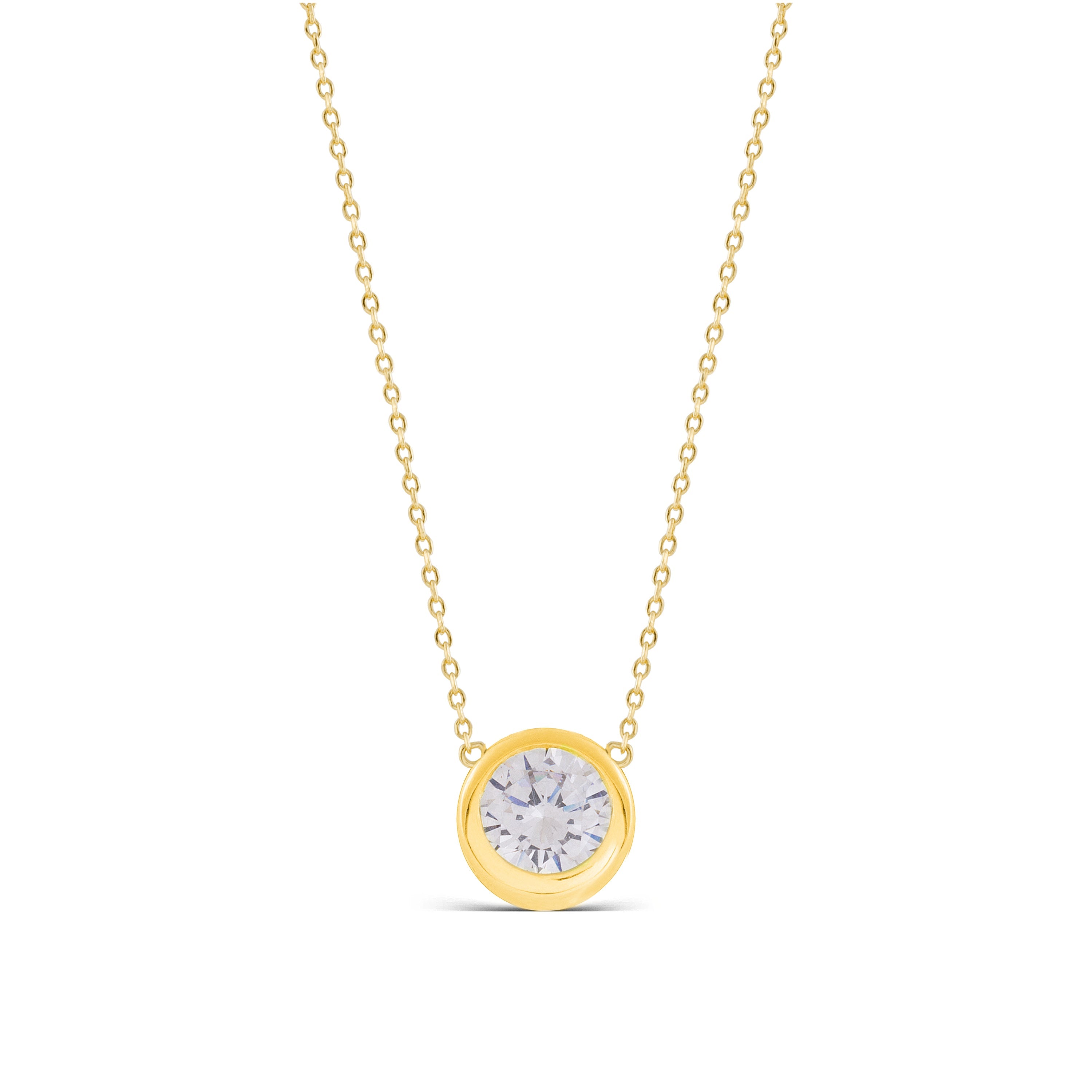 Collar de Plata de Ley 925 con Circonita Brillante acabado oro amarillo 18K - Imrak