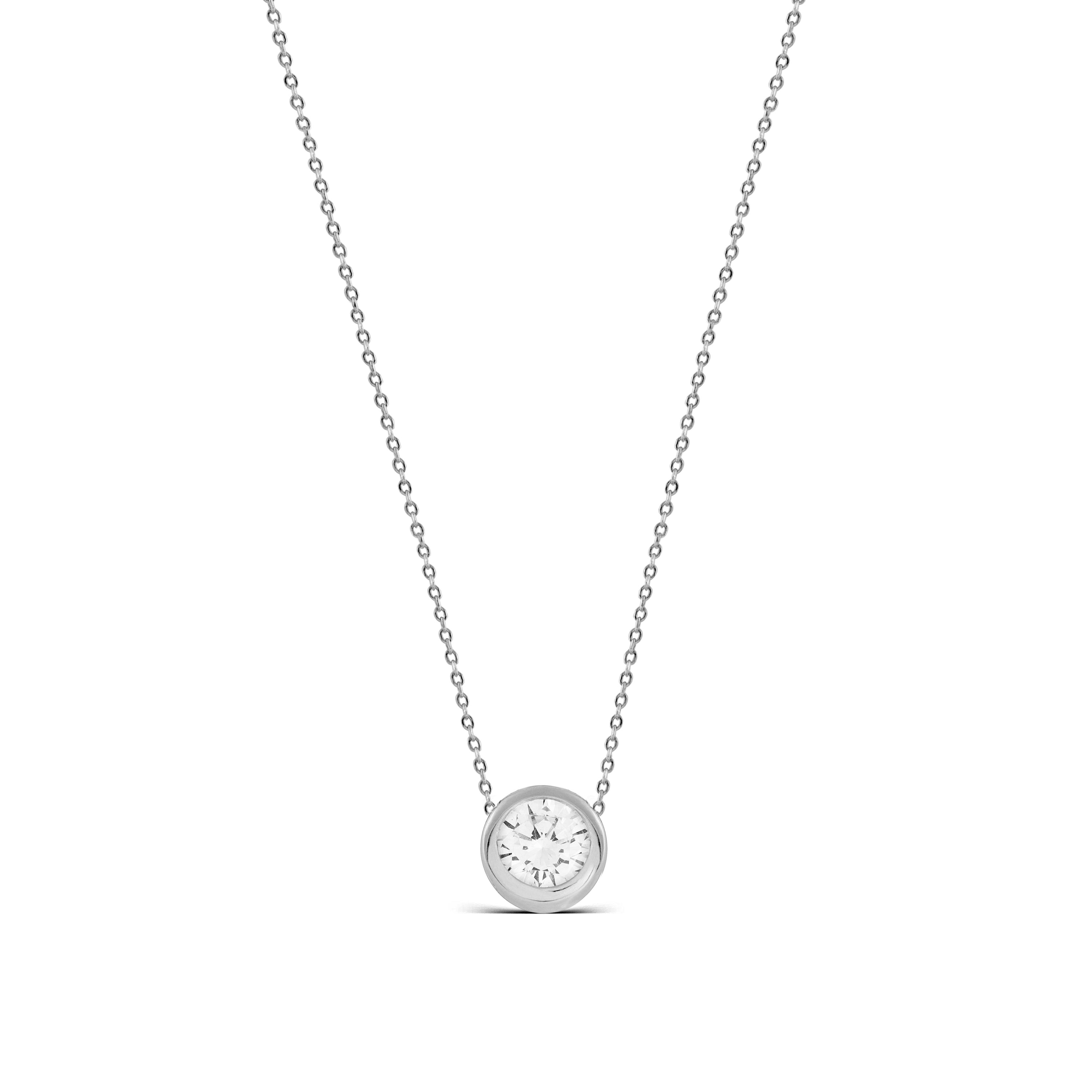 Collar de Plata de Ley 925 con Circonita Brillante acabado en rodio - Imrak