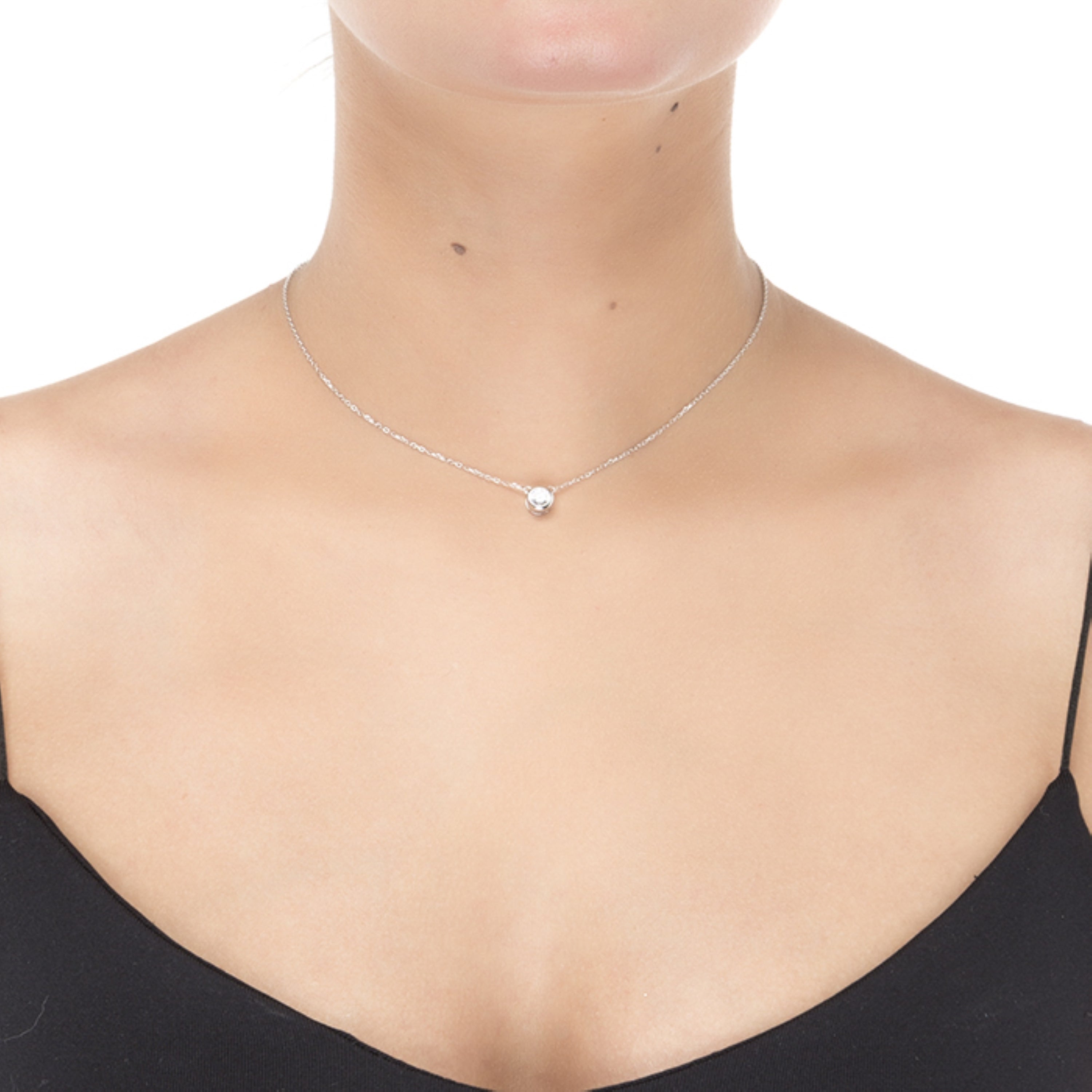 Collar de Plata de Ley 925 con Circonita Brillante acabado en rodio - Imrak