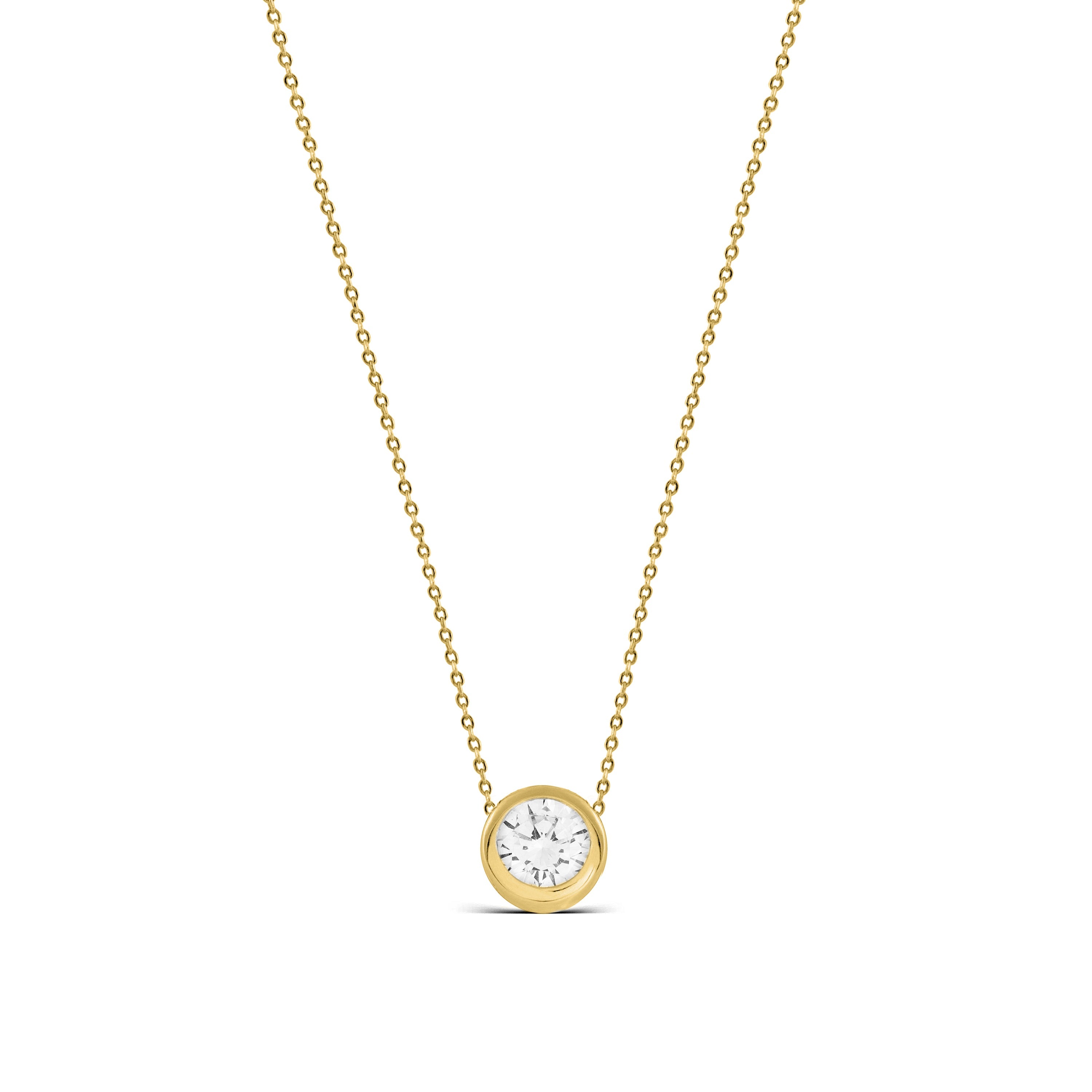 Collar de Plata de Ley 925 con Circonita Brillante acabado en oro amarillo 18K - Imrak