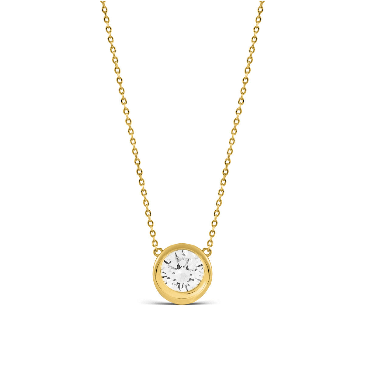 Collar de Plata de Ley 925 con Circonita Brillante acabado en oro amarillo 18K - Imrak