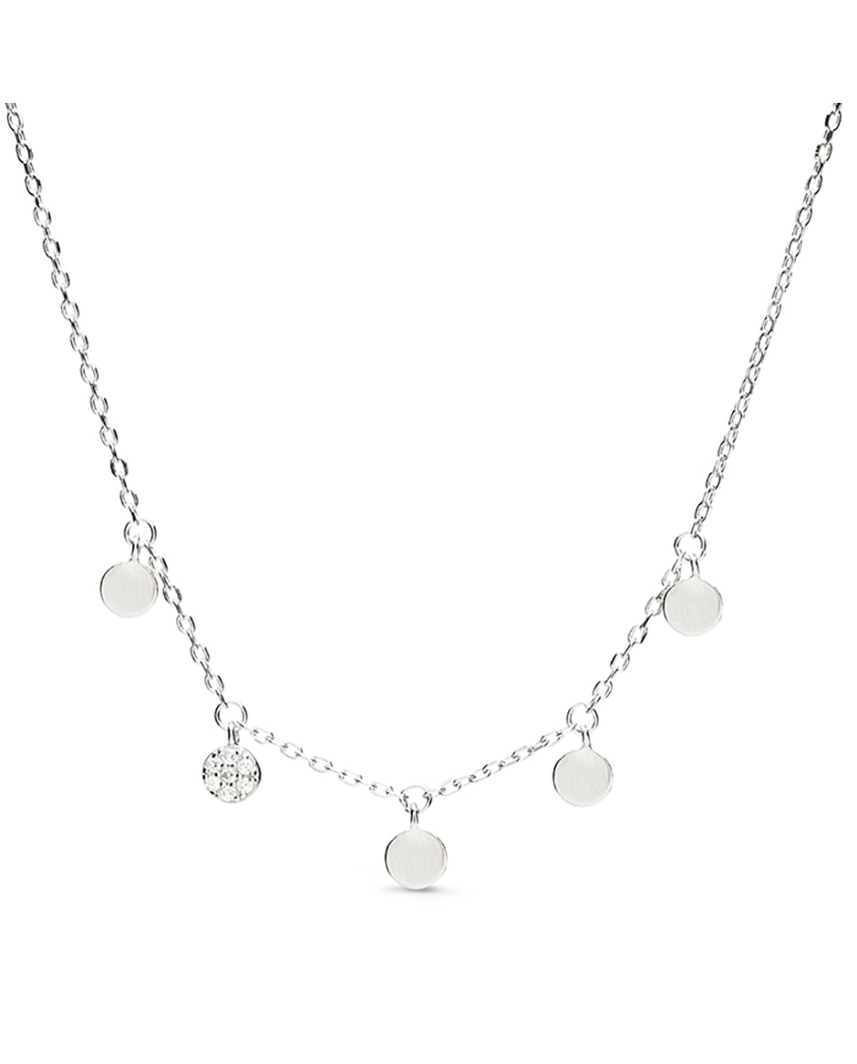 Collar de Plata de Ley 925 con Circonita Brillante acabado en rodio - Circle