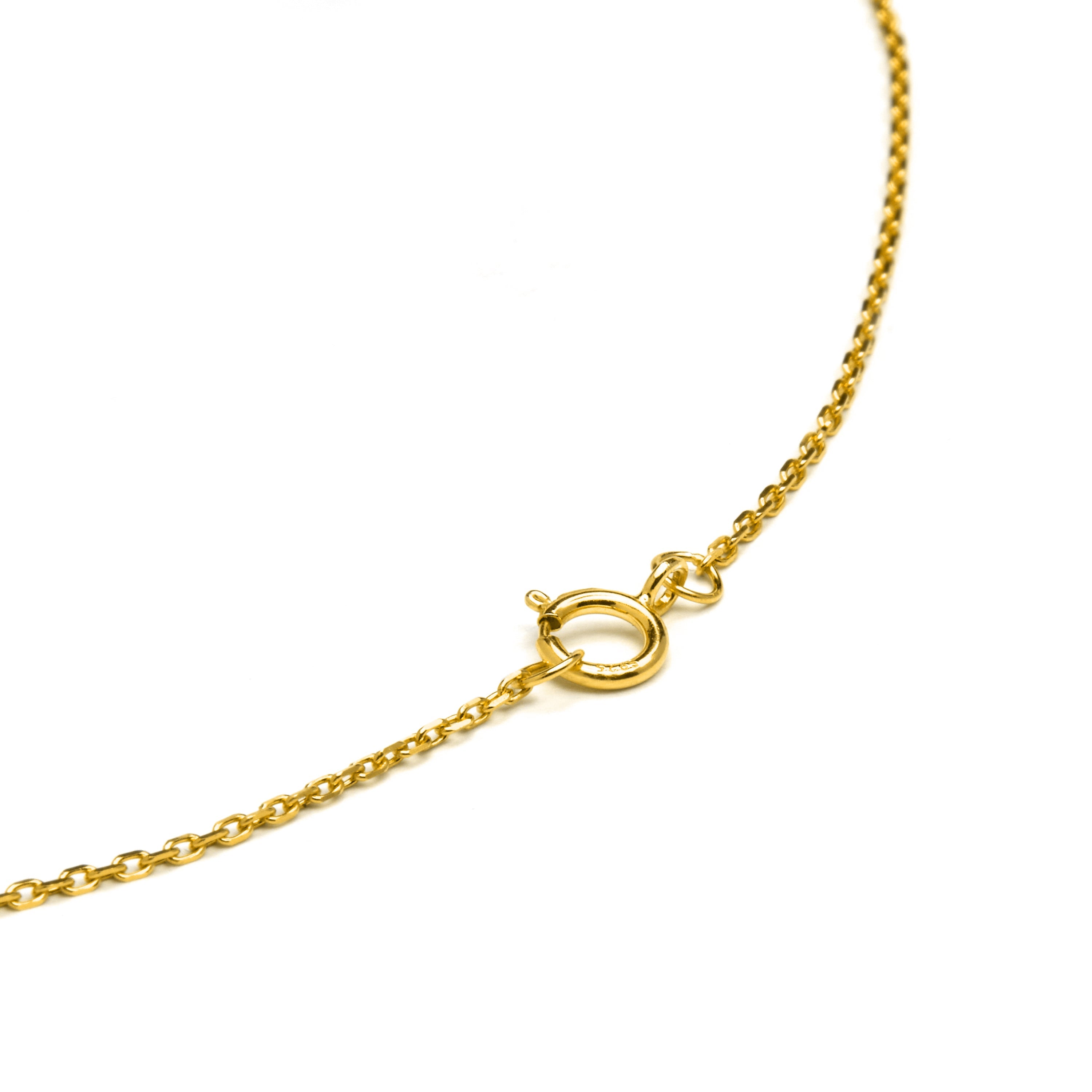 Collar de Plata de Ley 925 con Circonita Multicolor acabado en oro amarillo 18K - Alphabet